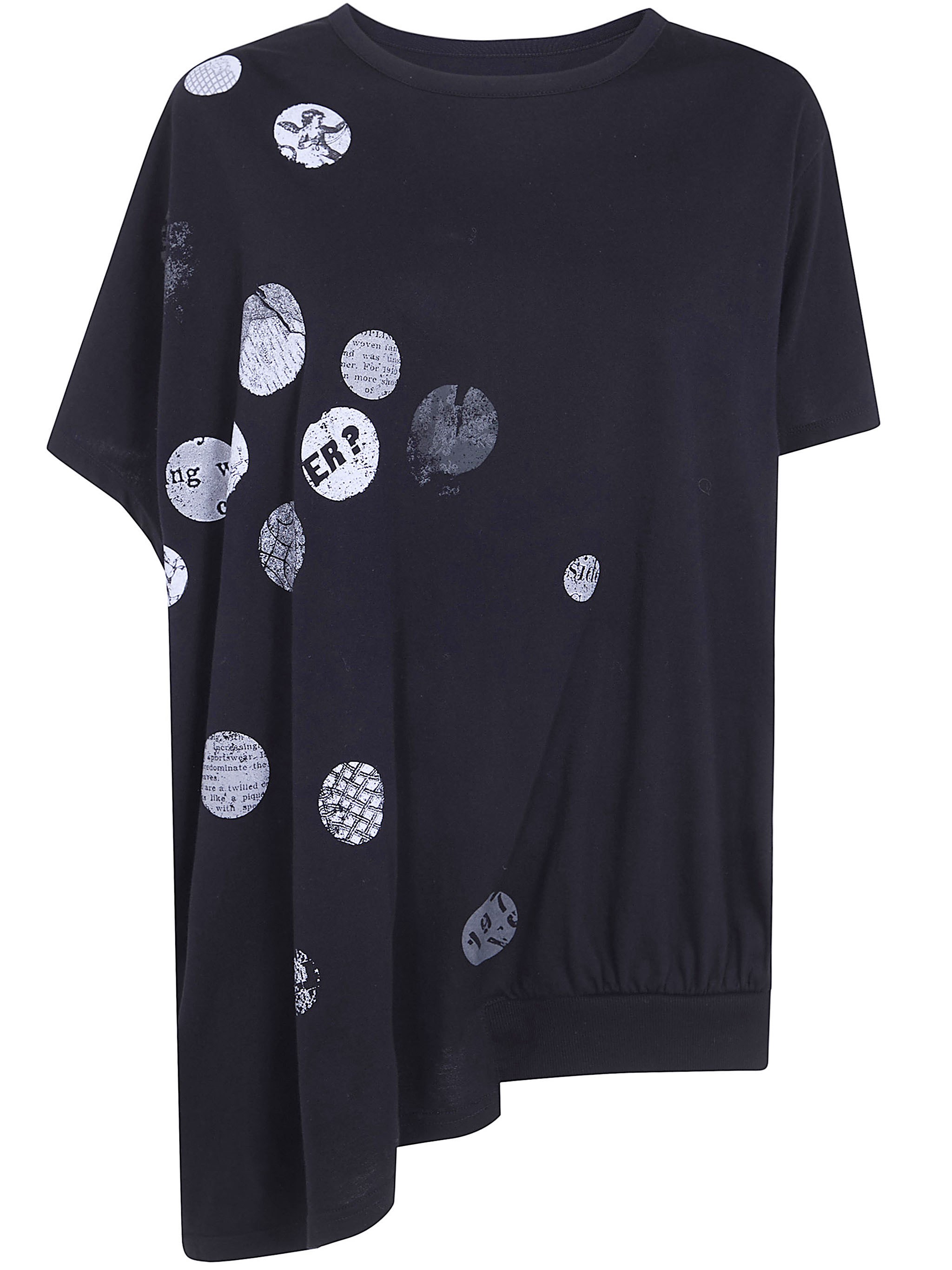 Y's Asymmetry Oversized T-shirt In Black