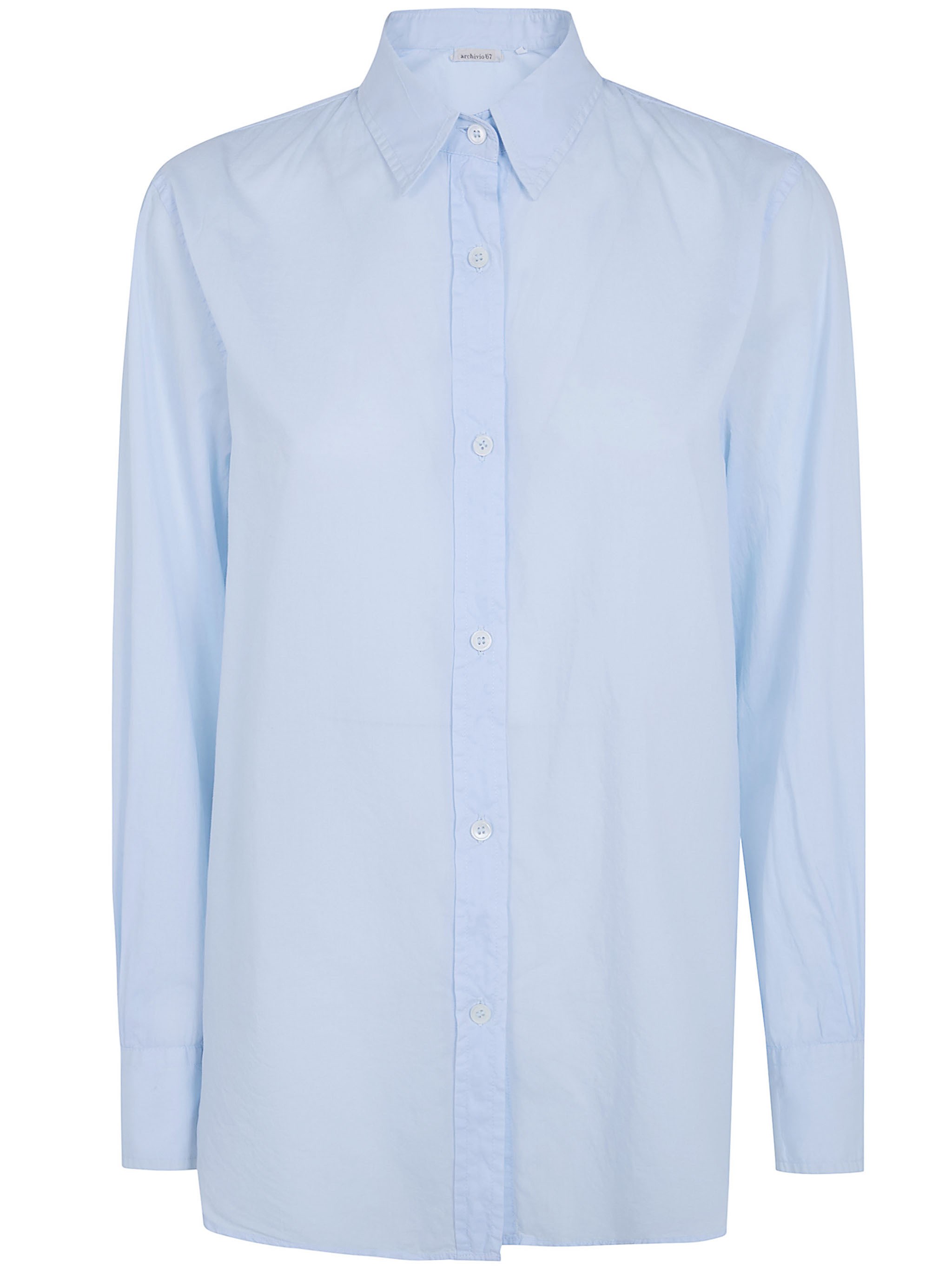 Archivio67 Long Sleeves Light Cotton Shirt In Blue