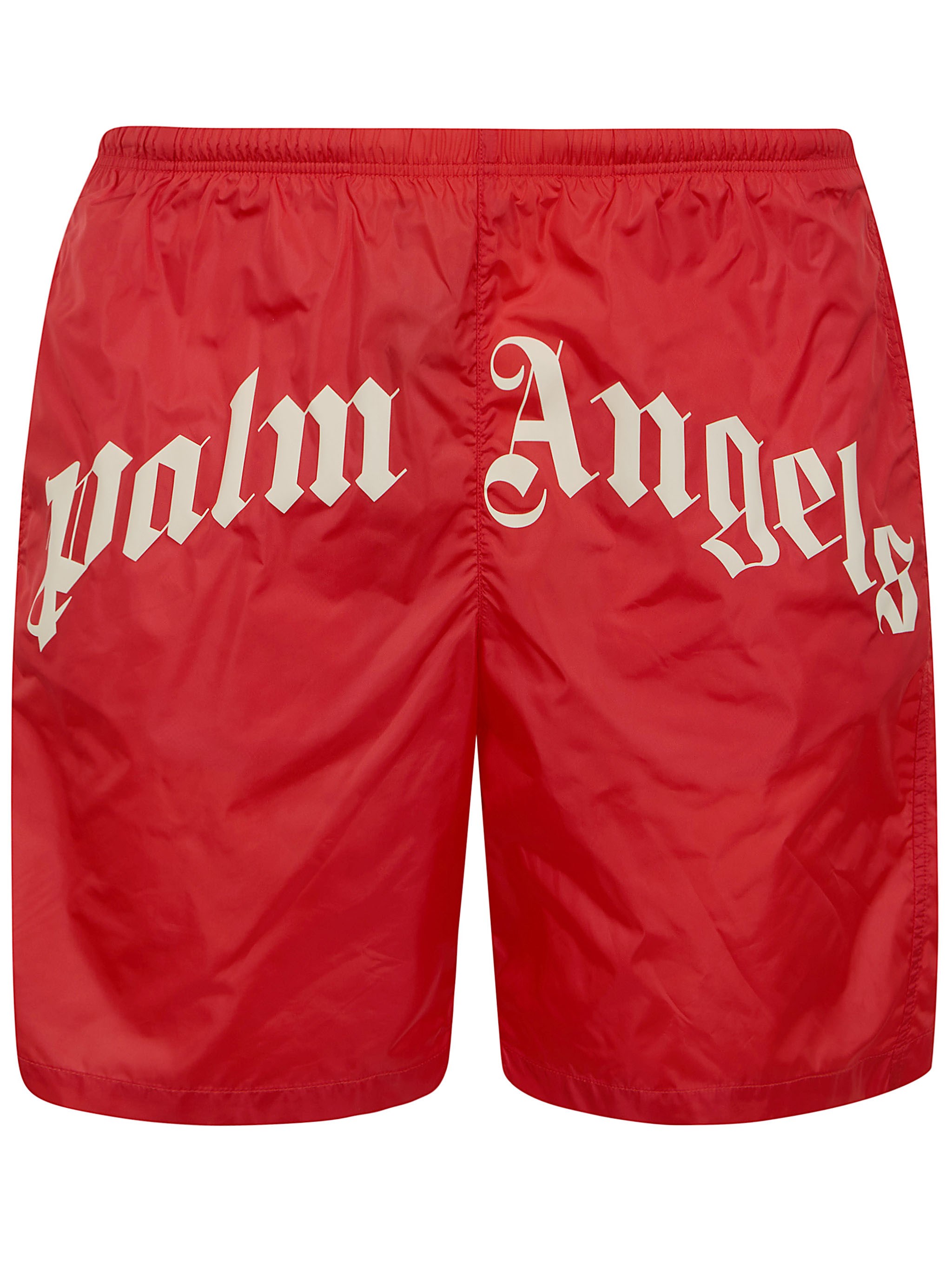 PALM ANGELS Swim Shorts Curved Logo "Pmfd018s26fab001"　PALM ANGELS スイムショーツ カーブロゴ "Pmfd018s26fa​​b001" PALM