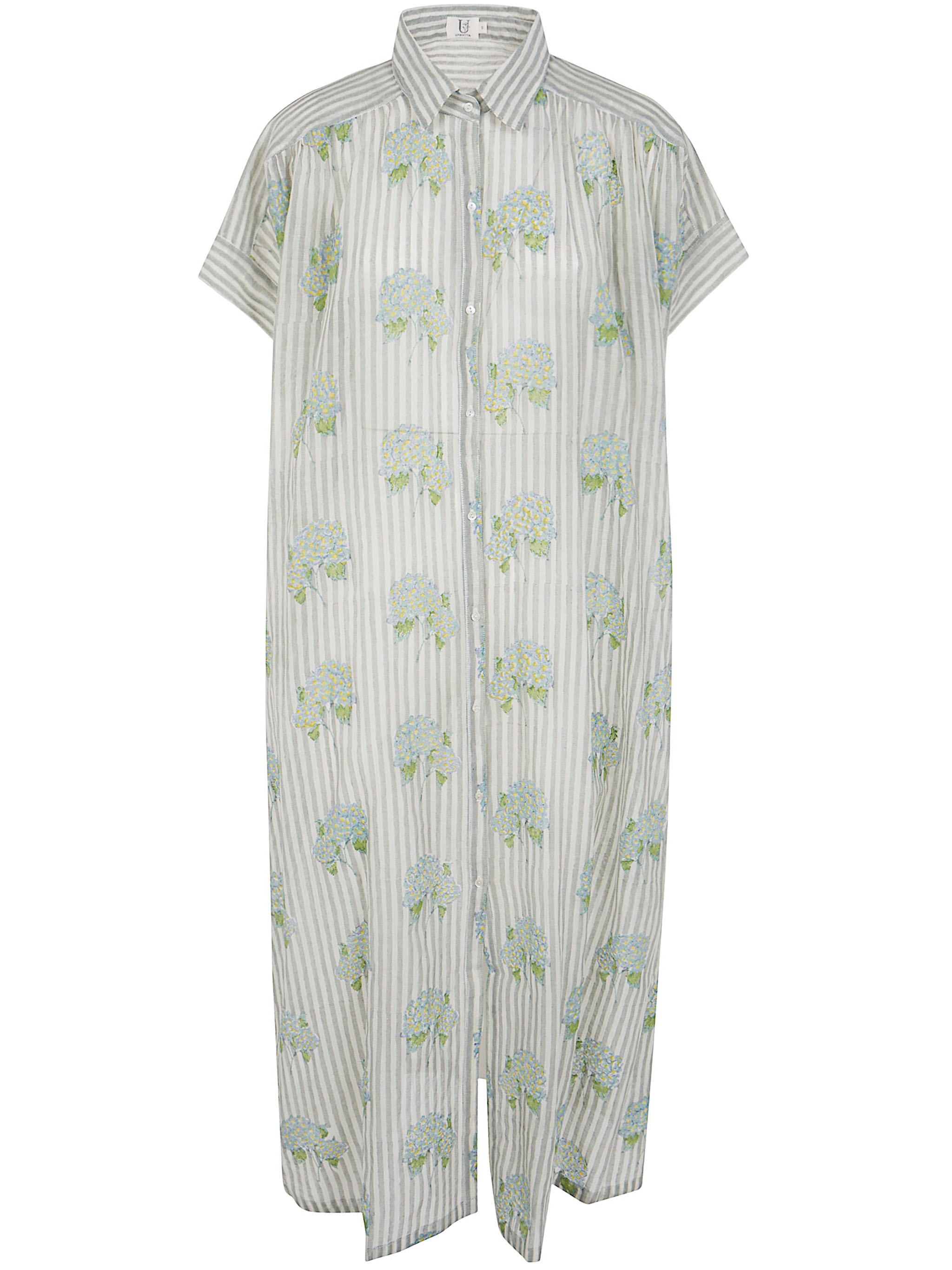 UPAVITA Dress Short Sleeves Shirt Neck Midi