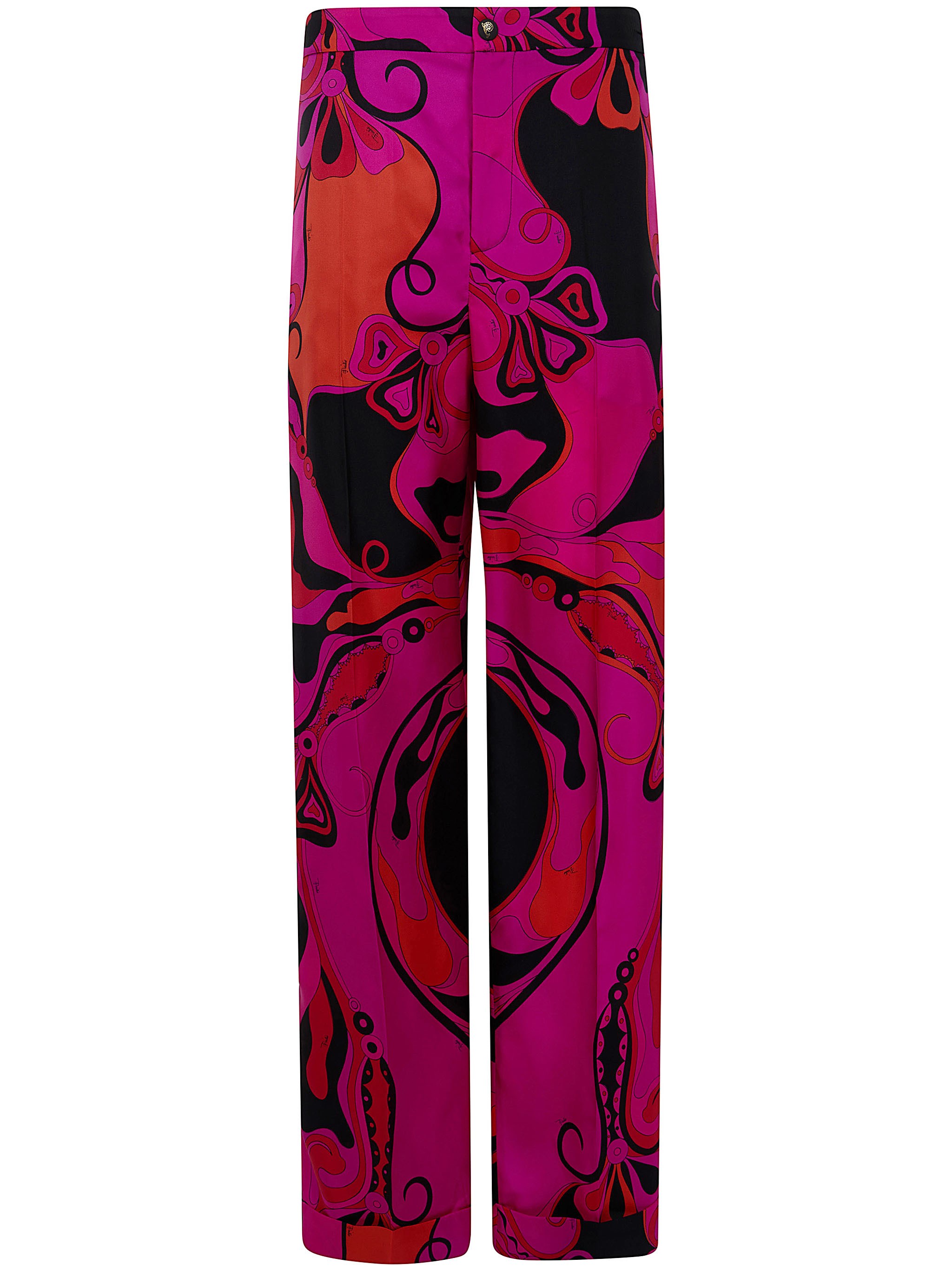 EMILIO PUCCI EMILIO PUCCI Trousers Silk Twill "Fuchsia Black"