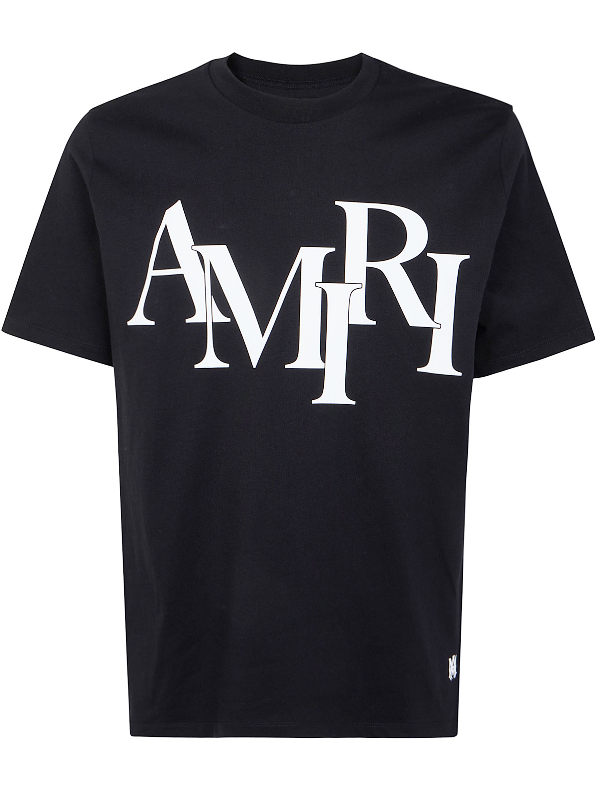 AMIRI T-Shirt Black "Amiri Staggered Logo"　AMIRI Tシャツ ブラック 「アミリ スタッガードロゴ」 AMIRI