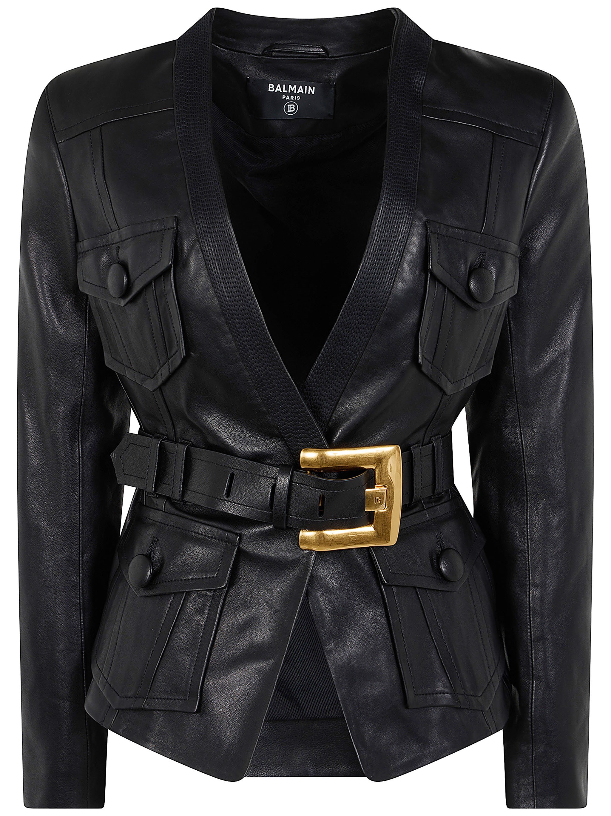 BALMAIN Jacket Fitted Lambskin “4 Pockets”