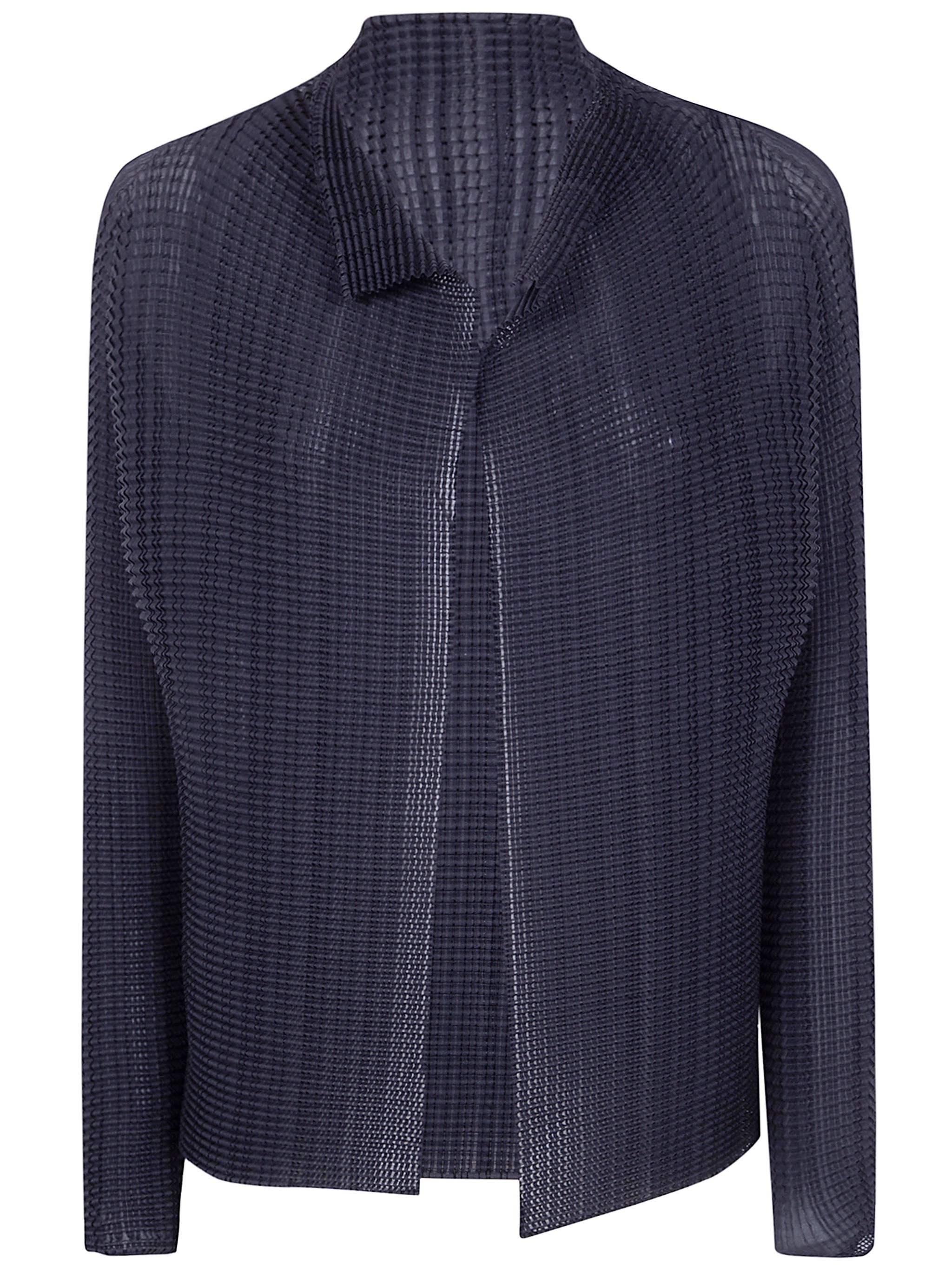 ISSEY MIYAKE Shirt Wooly Pleats Bk Wt 66　ISSEY MIYAKE シャツ ウーリー プリーツ Bk Wt 66 ISSEY