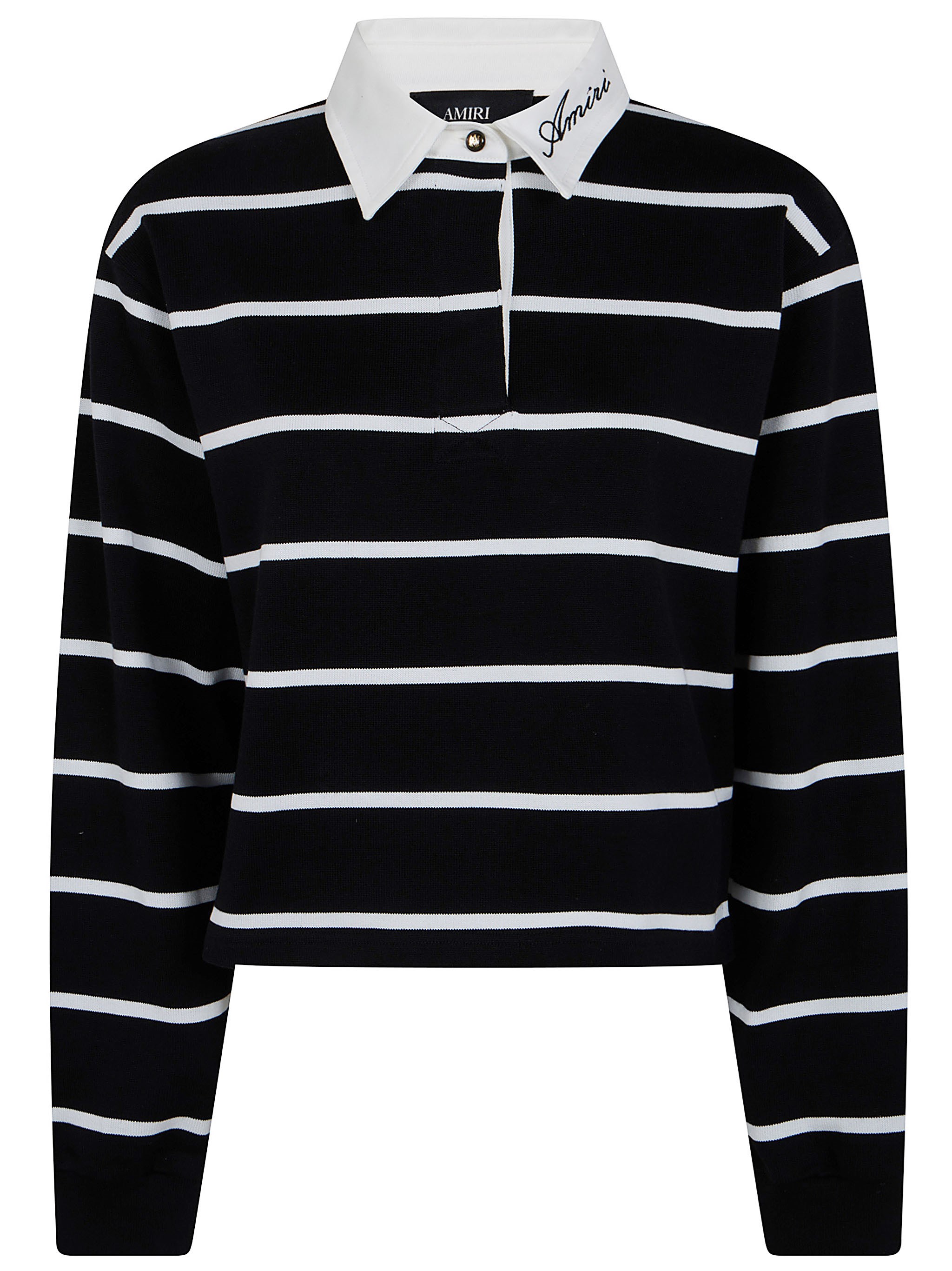 AMIRI Polo Shirt Long Sleeves "Amiri Script"　AMIRI ポロシャツ 長袖「アミリ スクリプト」 AMIRI