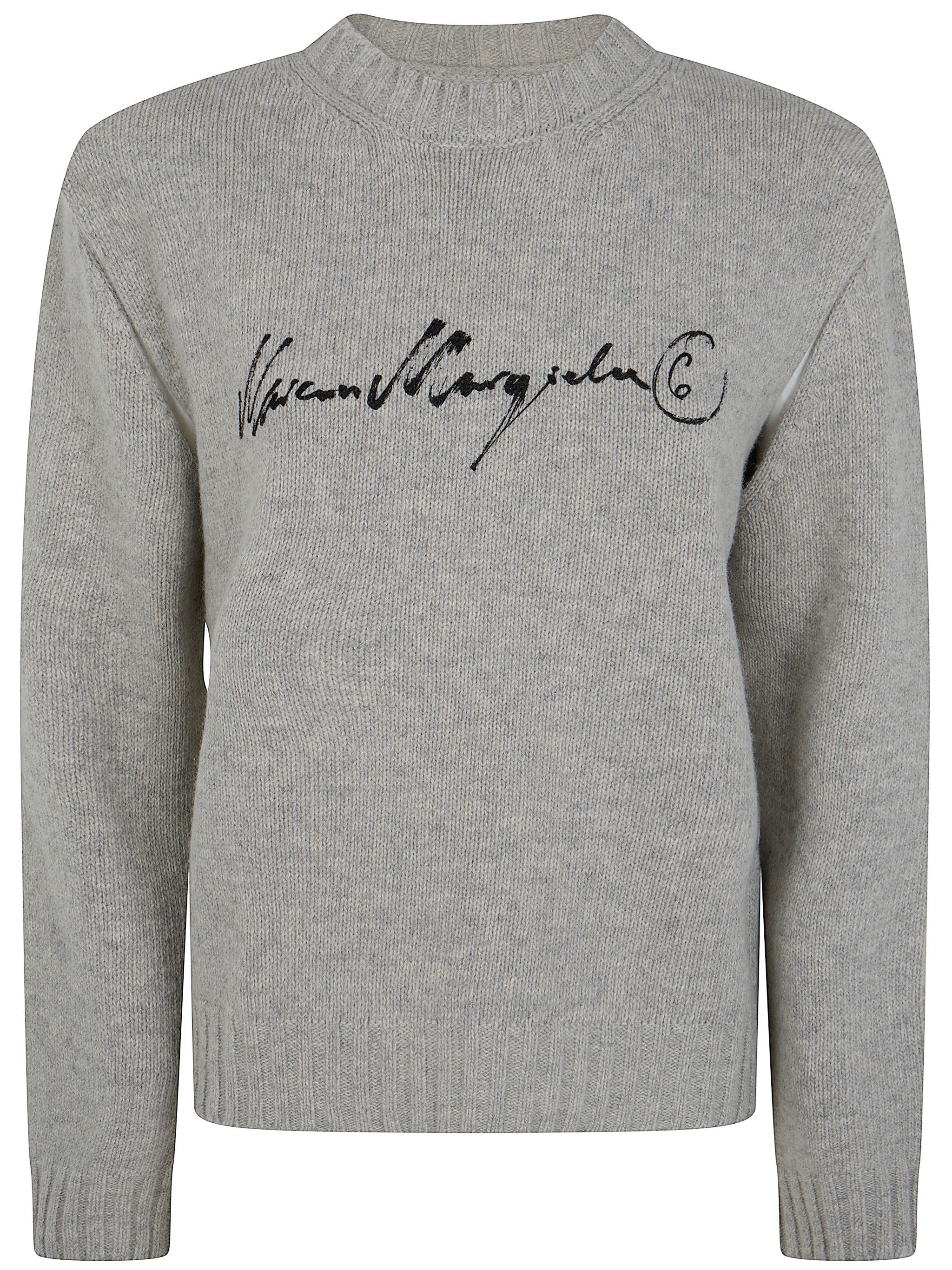 MM6 Sweatshirt Grey Melange Black Print