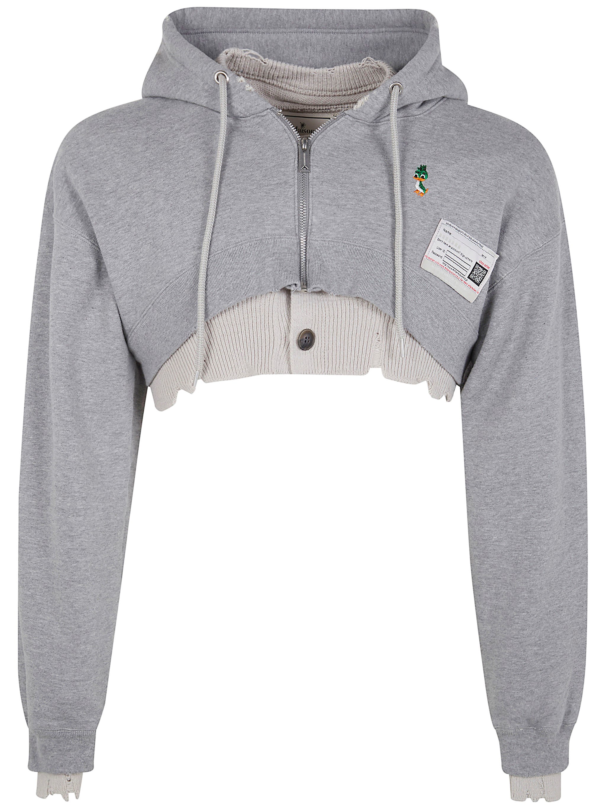 MAISON MIHARA Sweatshirt Cropped "Layered Parka