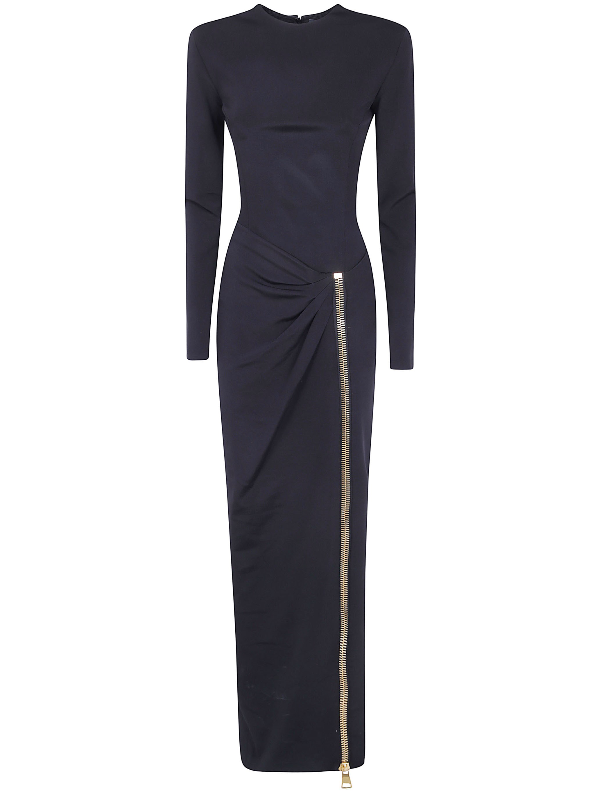 BALMAIN Dress Long Sleeves Zipped Compact Jersey