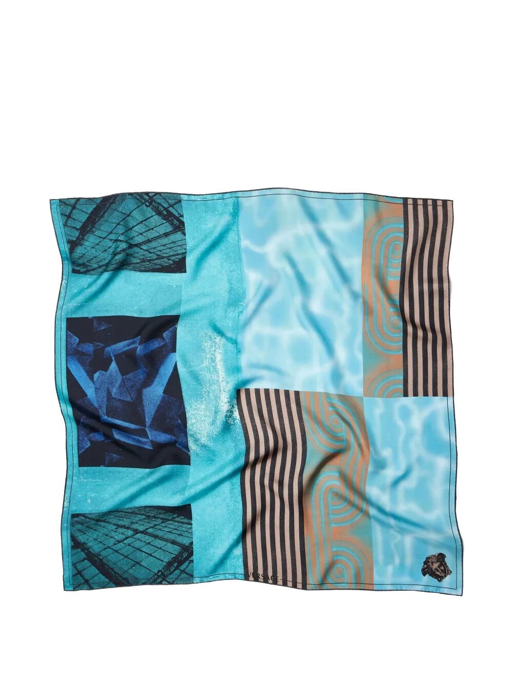 VERSACE Scarf Silk Twill Bio Print Floating By　VERSACE スカーフ シルクツイル バイオ プリント フローティング バイ VERSACE