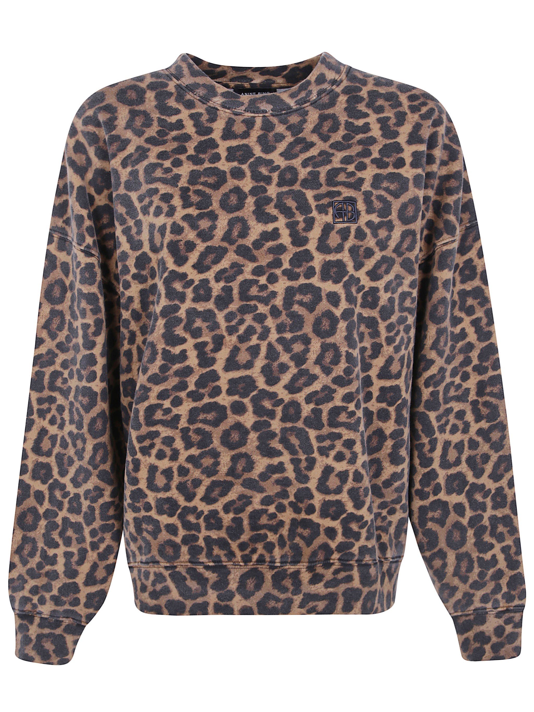 ANINE BING Sweatshirt Leopard Print "Miles"