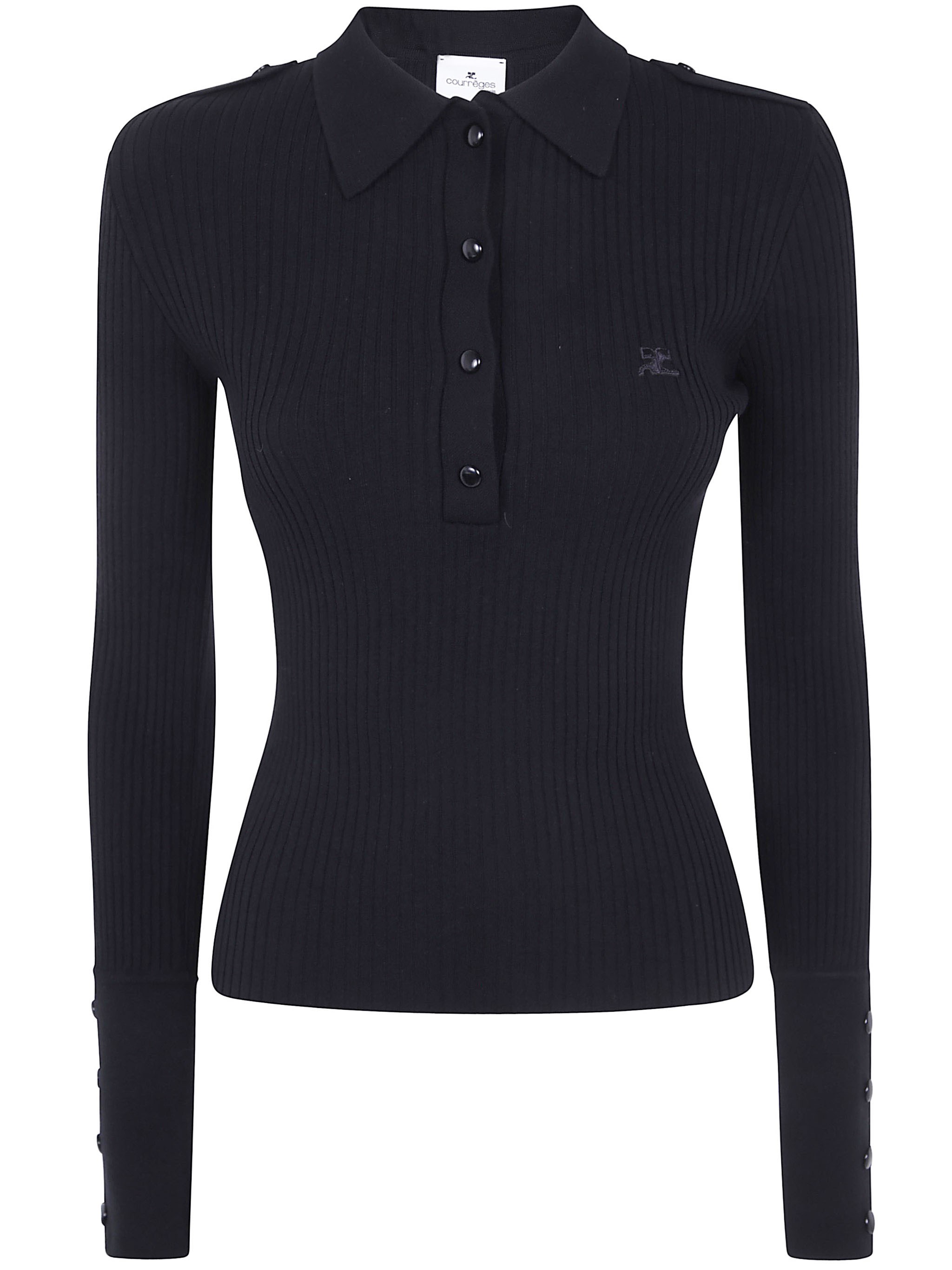 COURREGES Sweater Long Sleeve "Rib Knit Ls Polo"　クレージュ セーター 長袖「リブニット Ls ポロ」 COURREGES