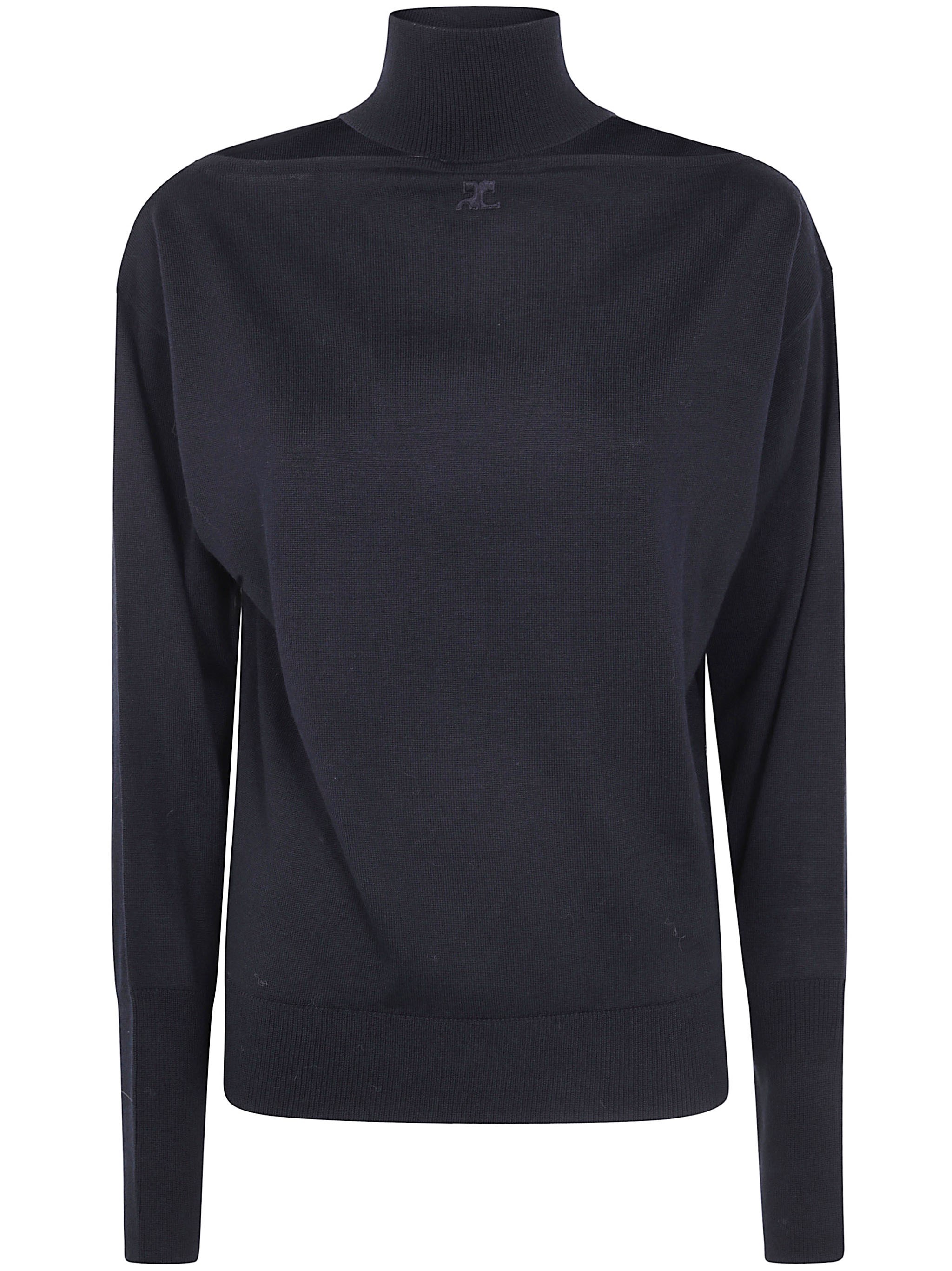 COURREGES Sweater Merinos Wool Cut Out "Merinos Wool Cut Out Sweater