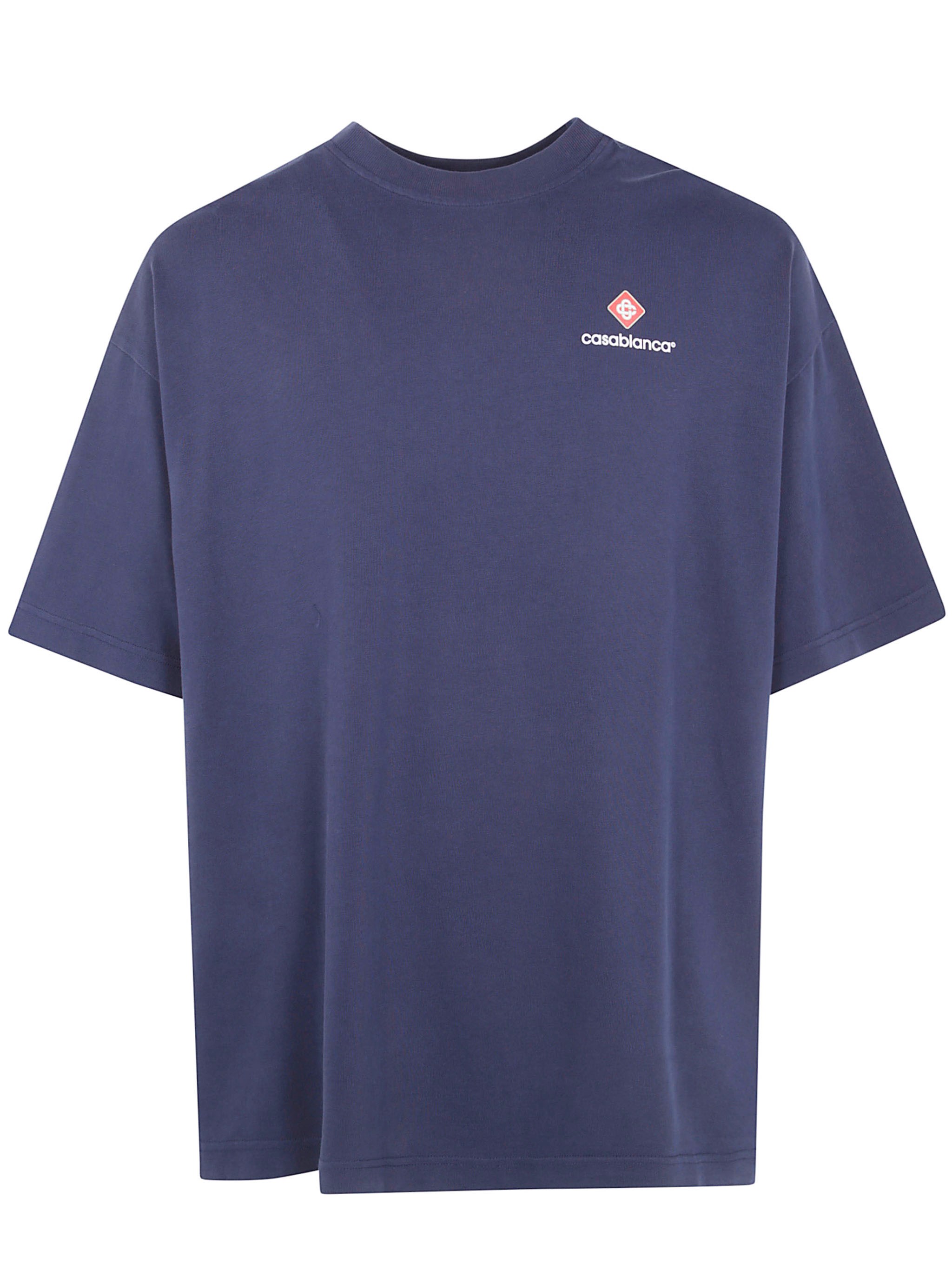 CASABLANCA T-Shirt Oversized "M. Pf26.Jts.078.01 Navy"　カサブランカ Tシャツ オーバーサイズ「M.Pf26.Jts.078.01 ネイビー」 CASABLANCA