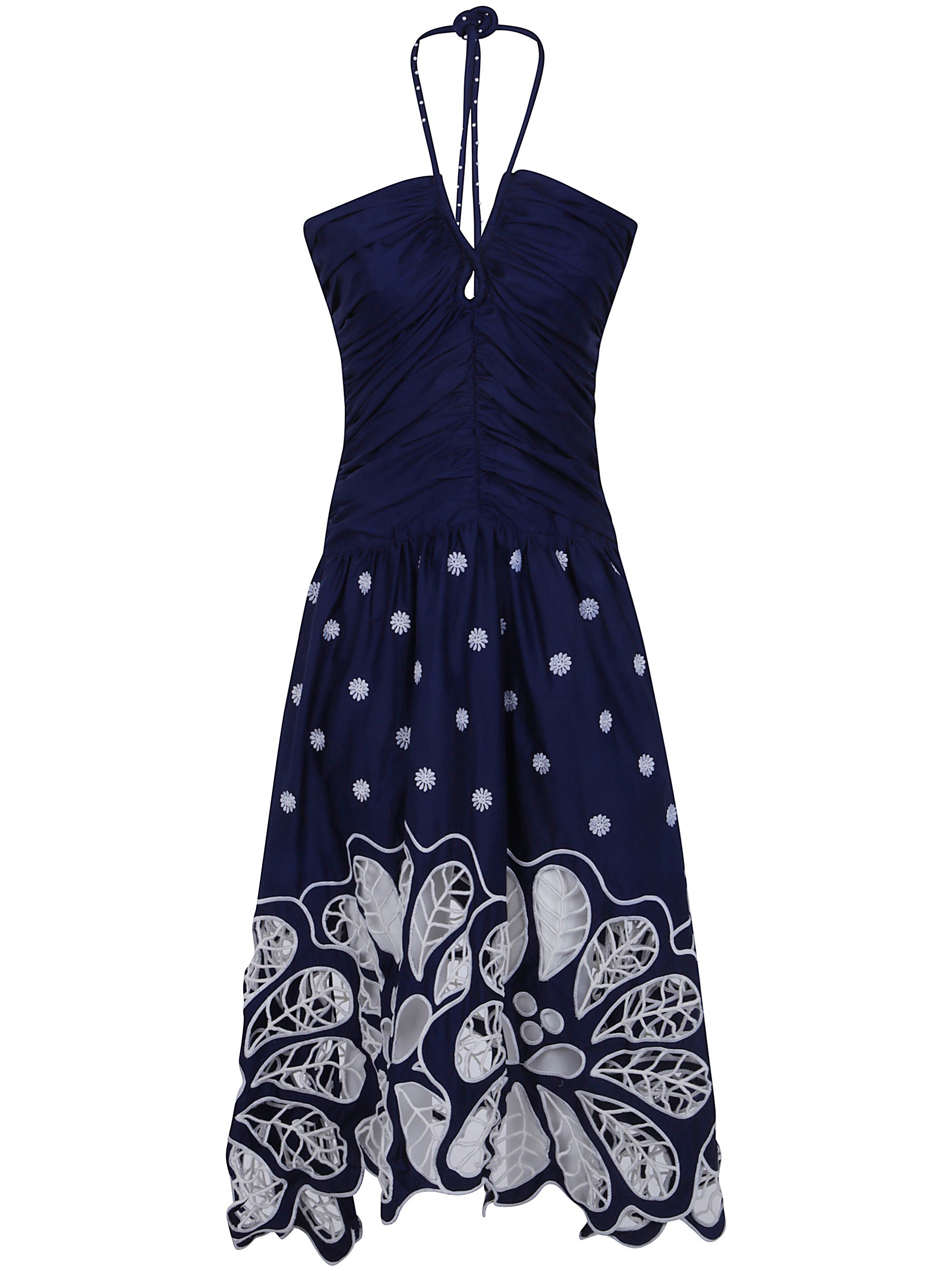 FARM RIO Dress Sleeveless Midi "Bicolor Richilieur"