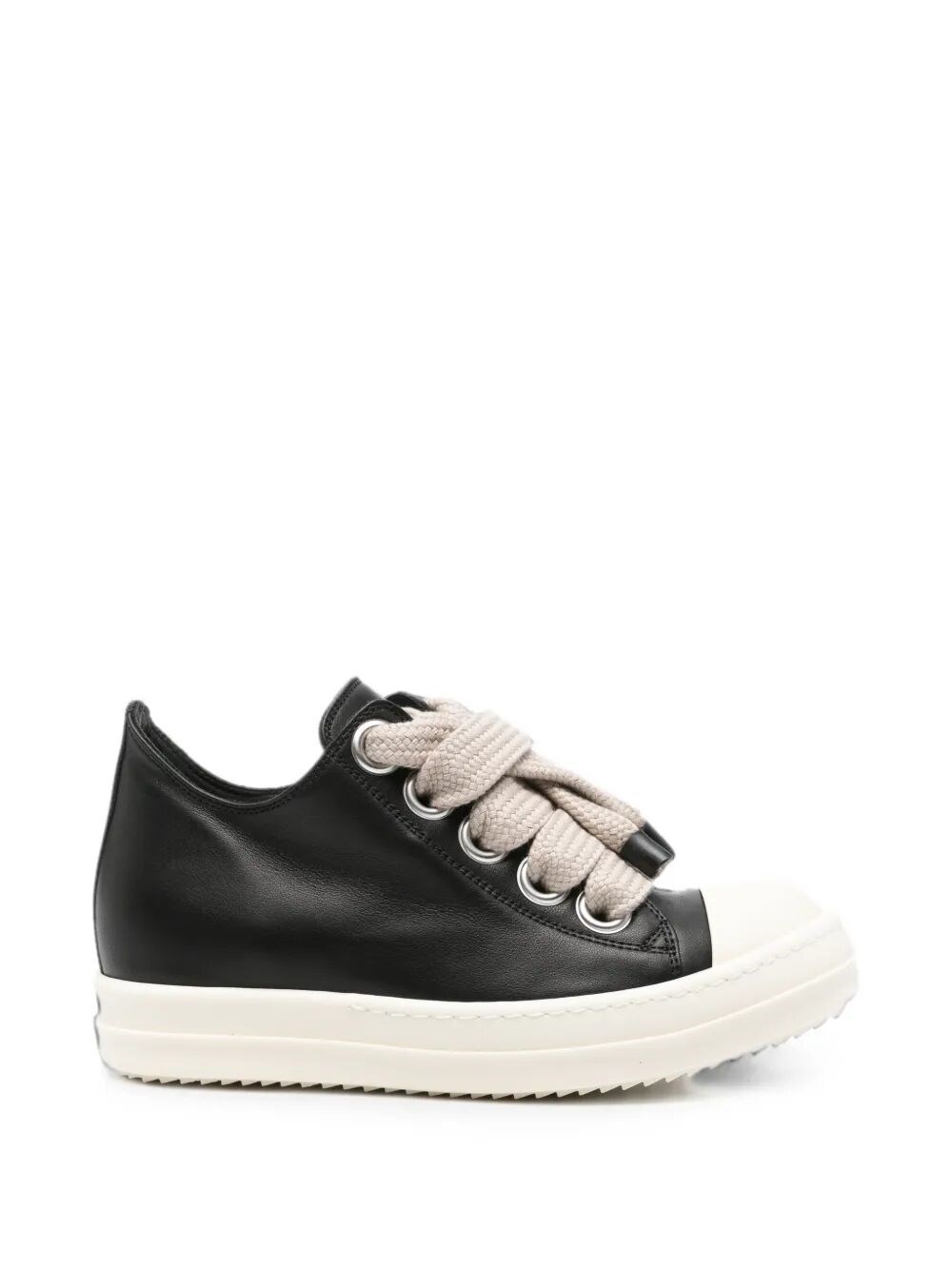 Rick Owens RICK OWENS Trainers Leather Black "Jumbolace Low"　RICK OWENS トレーナー レザー ブラック "ジャンボレース ロー"