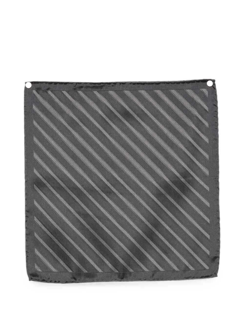 BRUNELLO CUCINELLI BRUNELLO CUCINELLI Pocket Square Silk "Blue Striped"　BRUNELLO CUCINELLI ポケットチーフ シルク "ブルーストライプ"