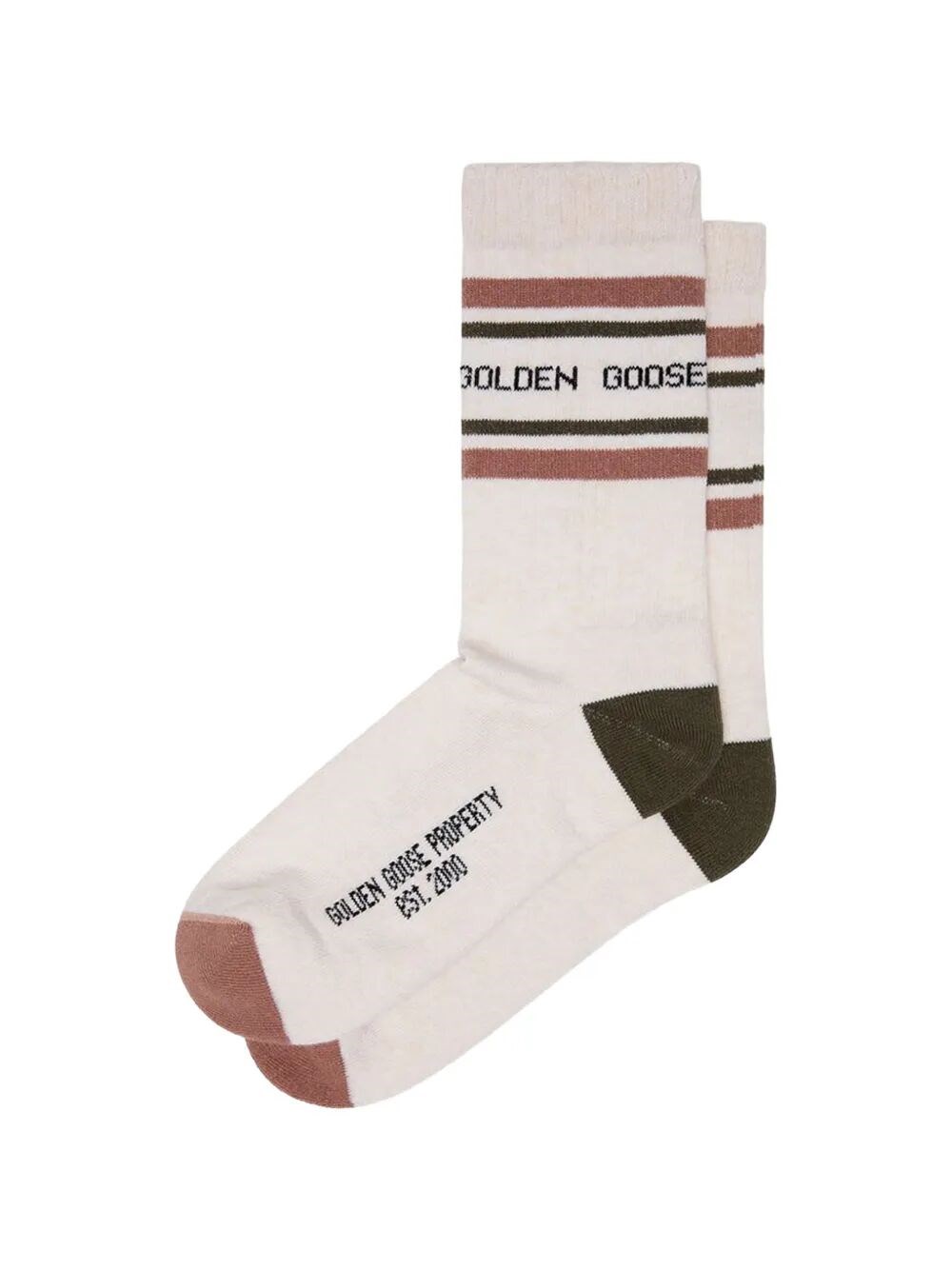 GOLDEN GOOSE Socks Bi-Color Stripes "Heritage White"　GOLDEN GOOSE ソックス バイカラー ストライプ "ヘリテージ ホワイト" GOLDEN