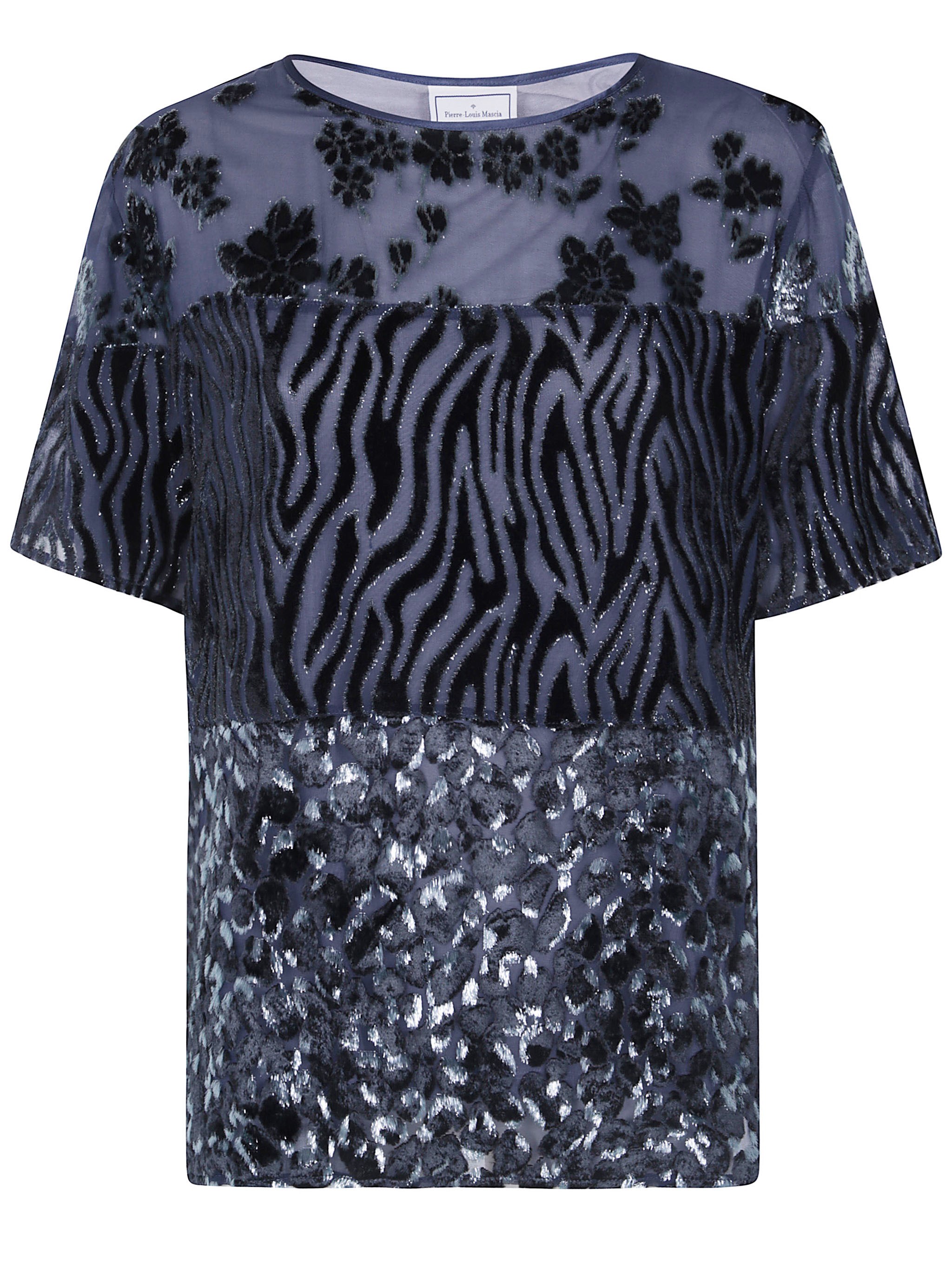 PIERRE LOUIS MASCIA T-Shirt Patchwork “12971 Grey Multicolor”