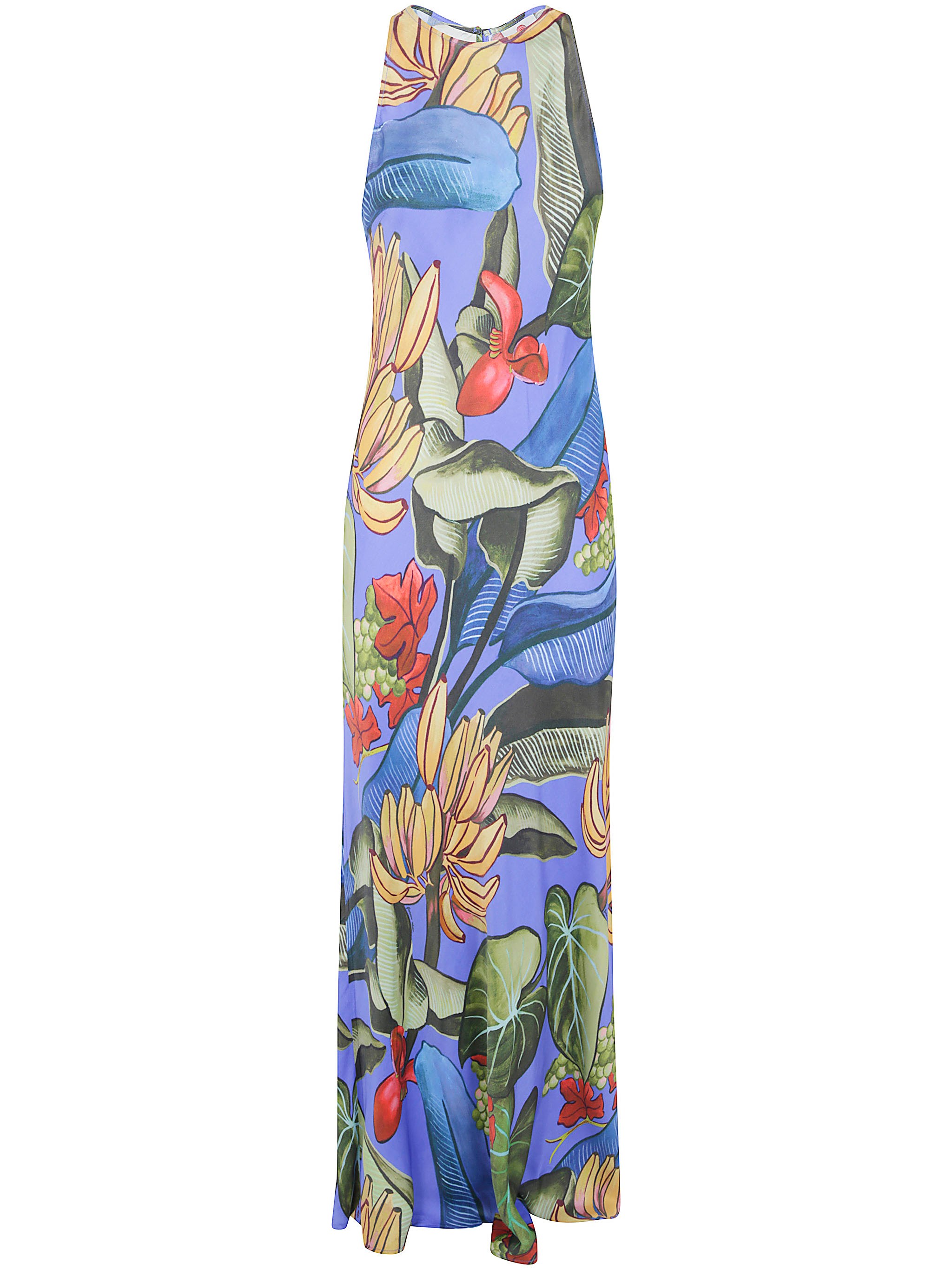 FARM RIO Dress Sleeveless Maxi "Banana Grapes"