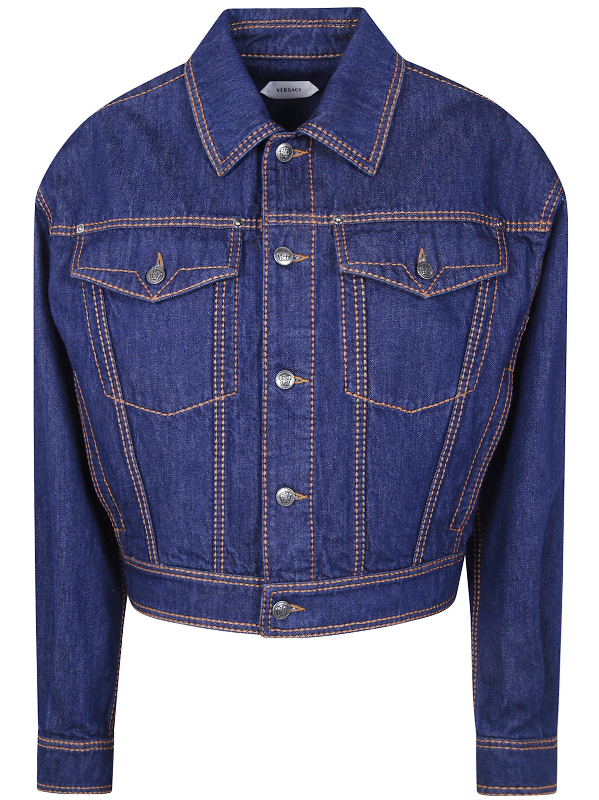 VERSACE Jacket Denim "Blouson Denim Rinsed Denim"