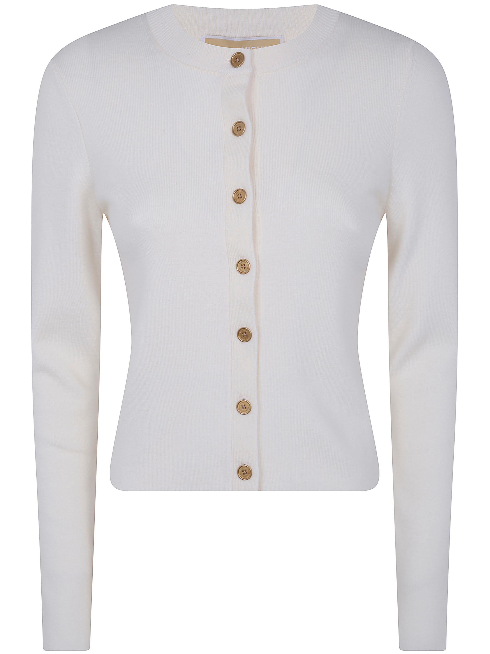 Michael Michael Kors Sweater Rib Crewneck "merino Rib Crewneck Cardiga In Multi
