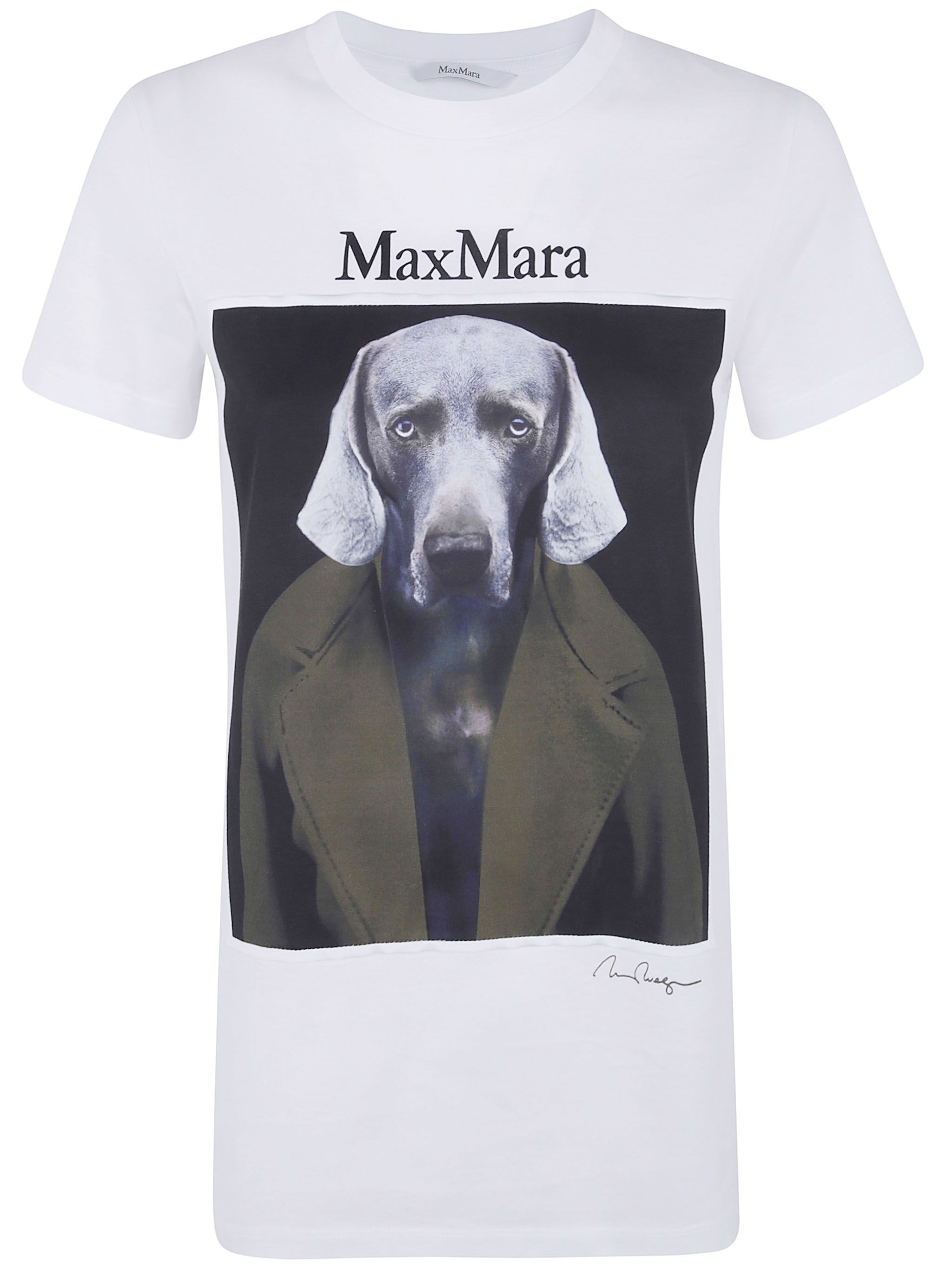 MAX MARA T-Shirt Classic Print "Mxm Calca"　MAX MARA Tシャツ クラシックプリント「Mxm Calca」 MAX