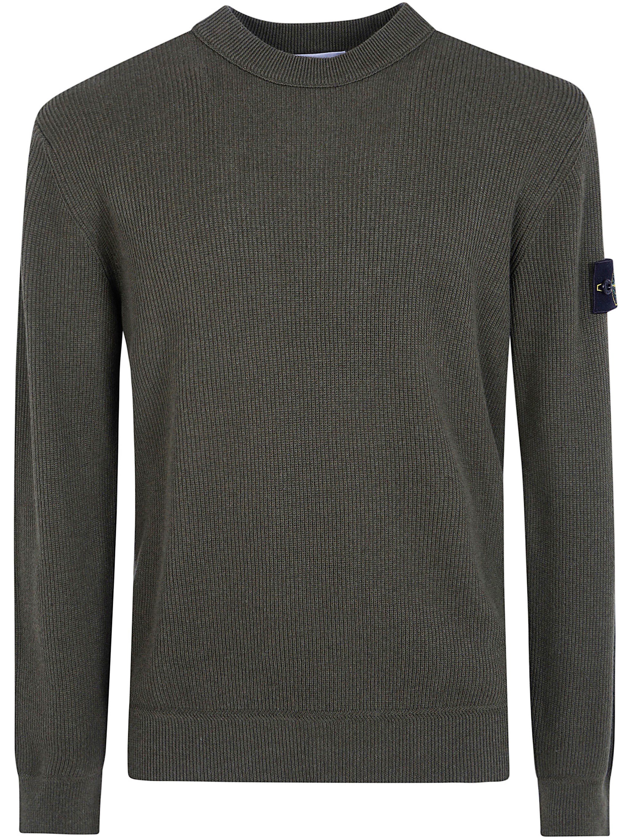 STONE ISLAND Sweater Military Green Melange "Round Neck"　STONE ISLAND セーター ミリタリーグリーンメランジ "ラウンドネック" STONE