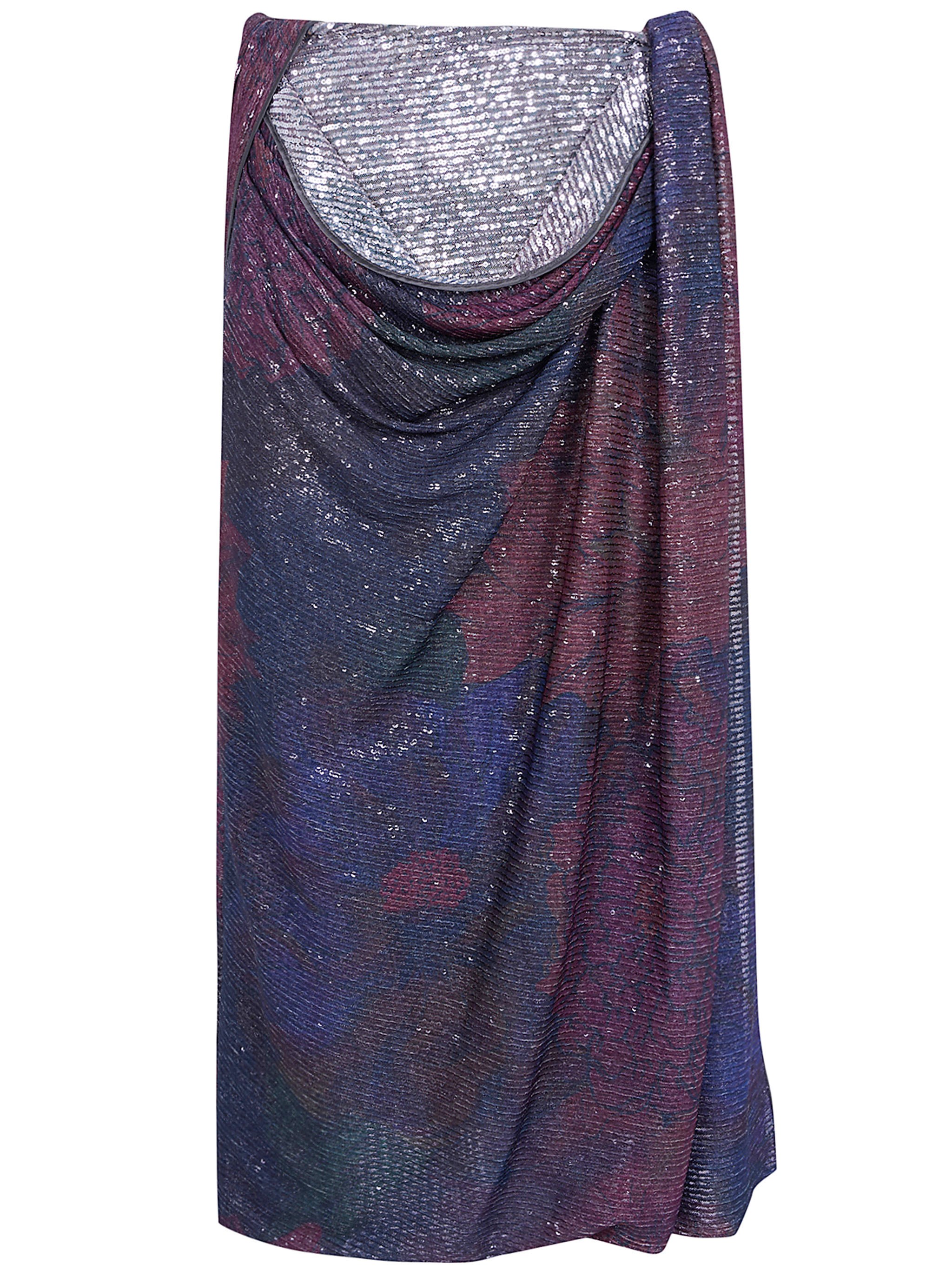 Maison Margiela Skirt Draped Maxi "sequins Draped Maxi Skirt" In Blue