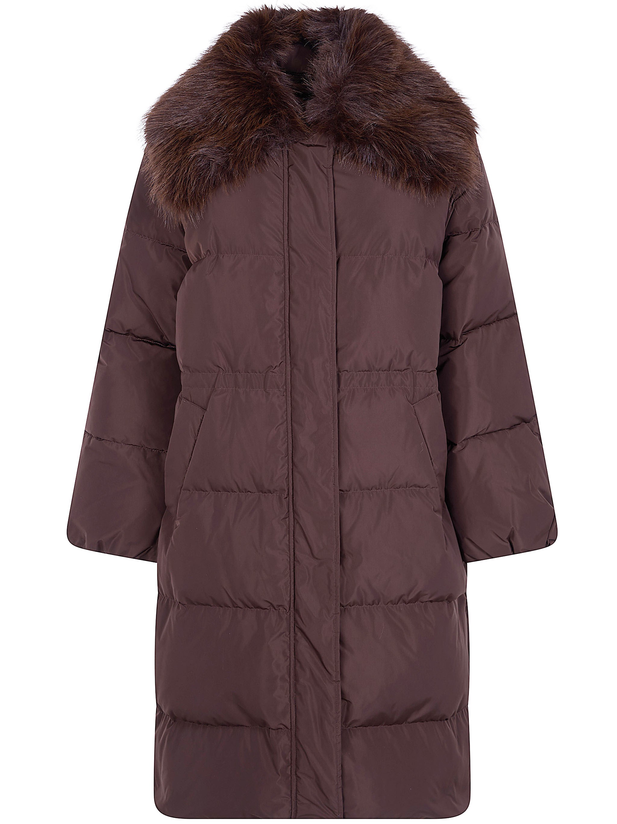 TWINSET Windbreaker Faux Fur Neck Coat