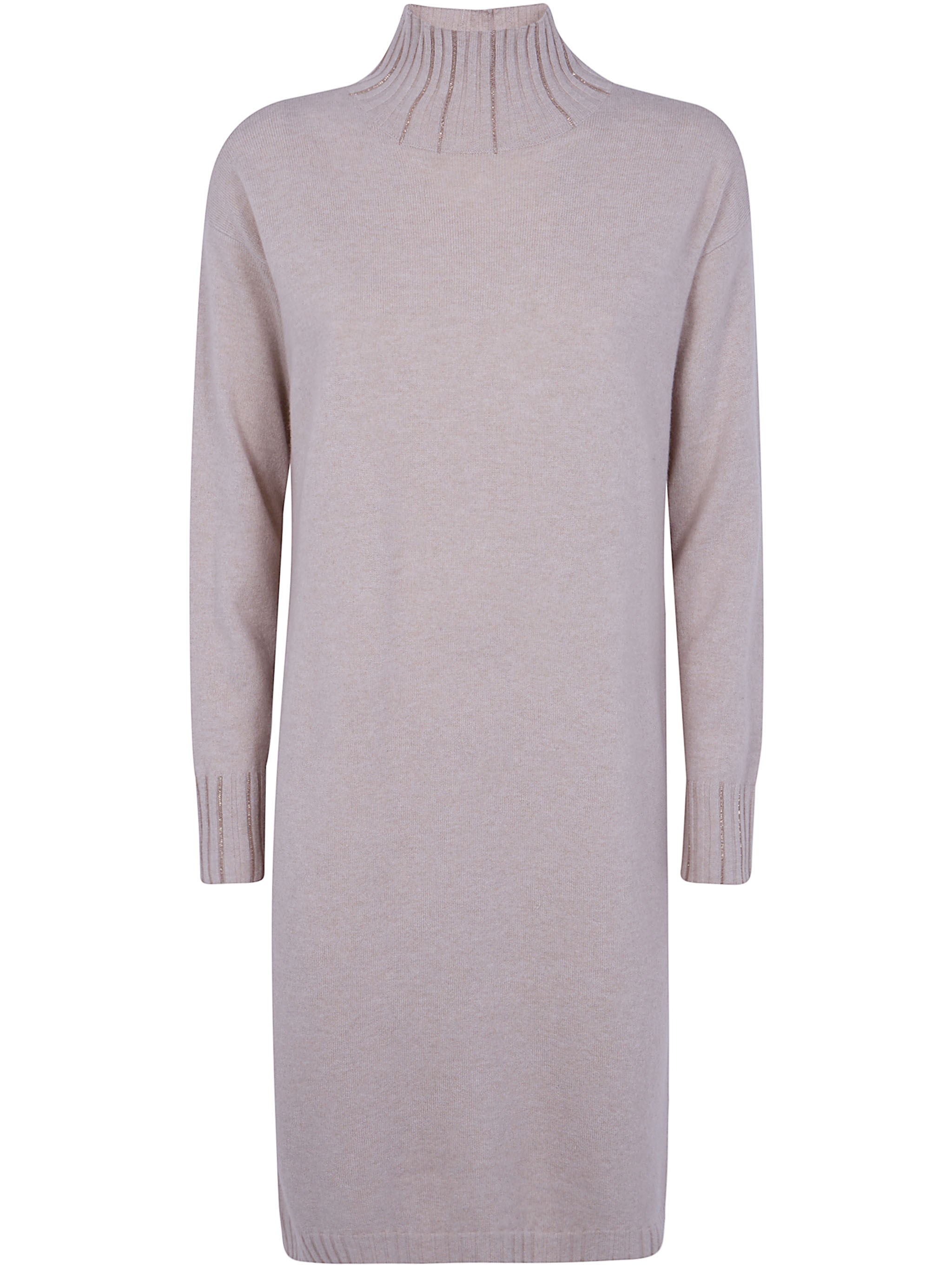 FABIANA FILIPPI Dress Wool Silk Cashmere “Platinum Turtle Neck Knit Dr