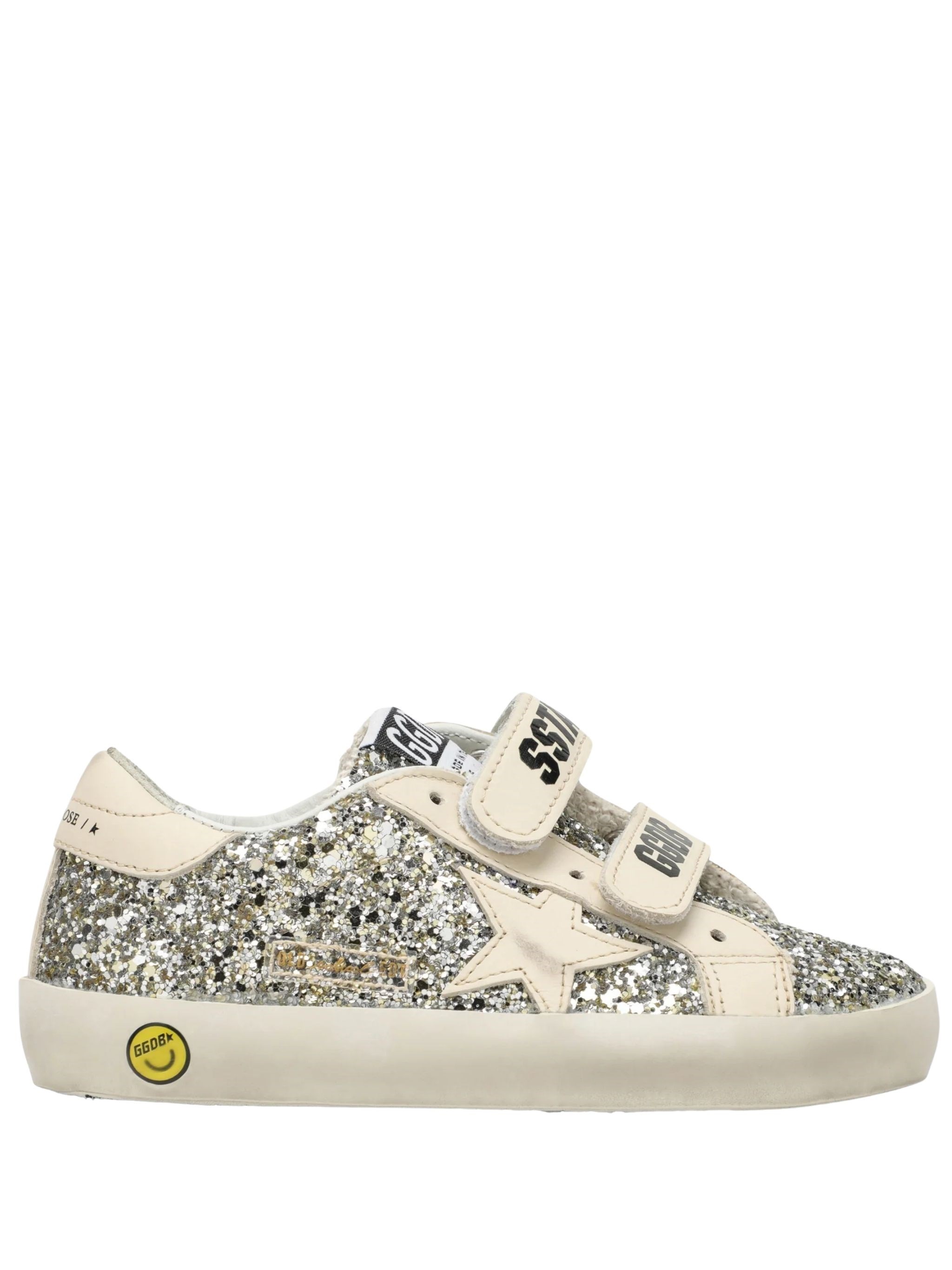 GOLDEN GOOSE KIDS Trainers Glitter Upper Leather Star And Heel　GOLDEN GOOSE KIDS トレーナー グリッター アッパー レザー スター アンド ヒール GOLDEN