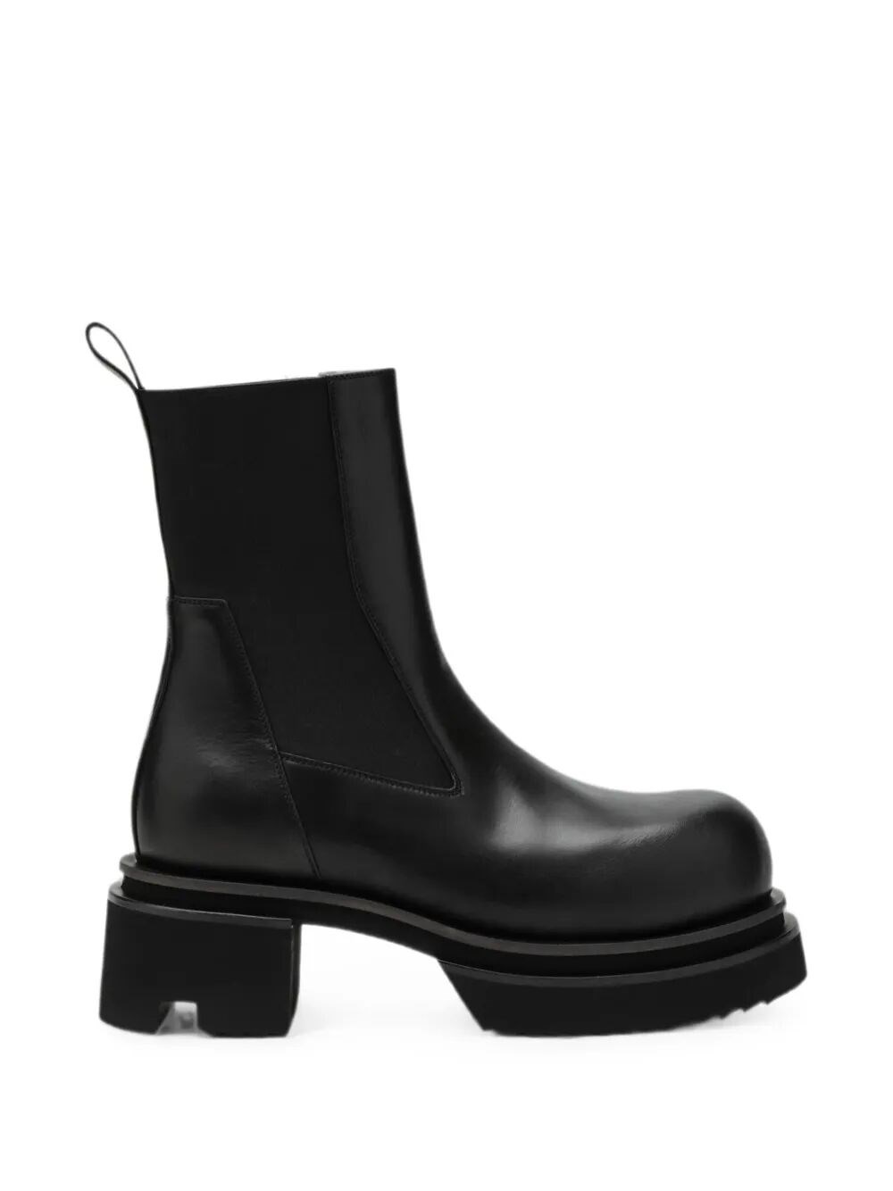 Rick Owens Boots Leather "beatle Bogun" In Black