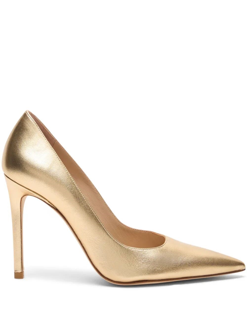 STUART WEITZMAN Decollete Leather Metallic "Stuart Power"
