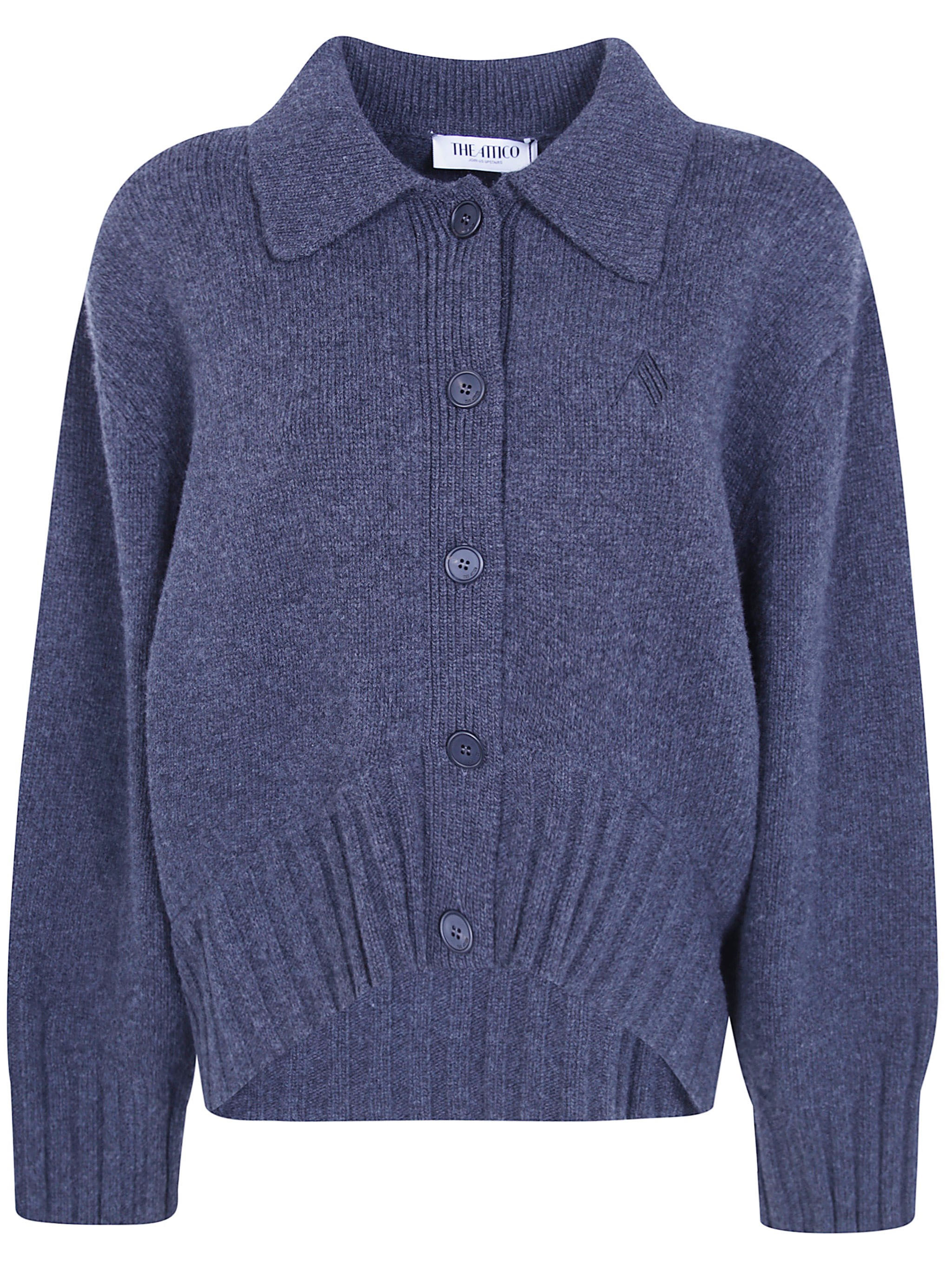 THE ATTICO Sweater Cardigan “Shirt Neck”