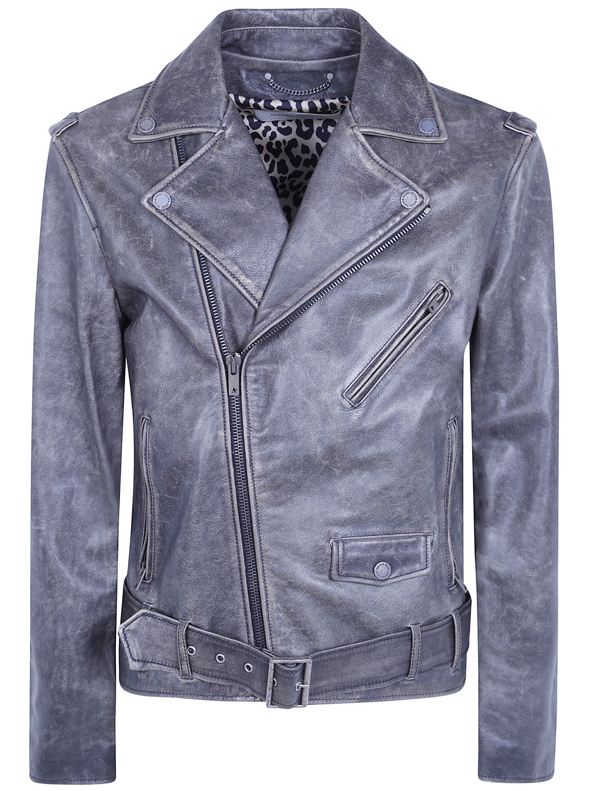Golden Goose GOLDEN GOOSE Jacket Distressed Bull Leather "Golden M`S Chiodo"　GOLDEN GOOSE ジャケット ディストレスト ブルレザー "Golden M`S Chiodo"