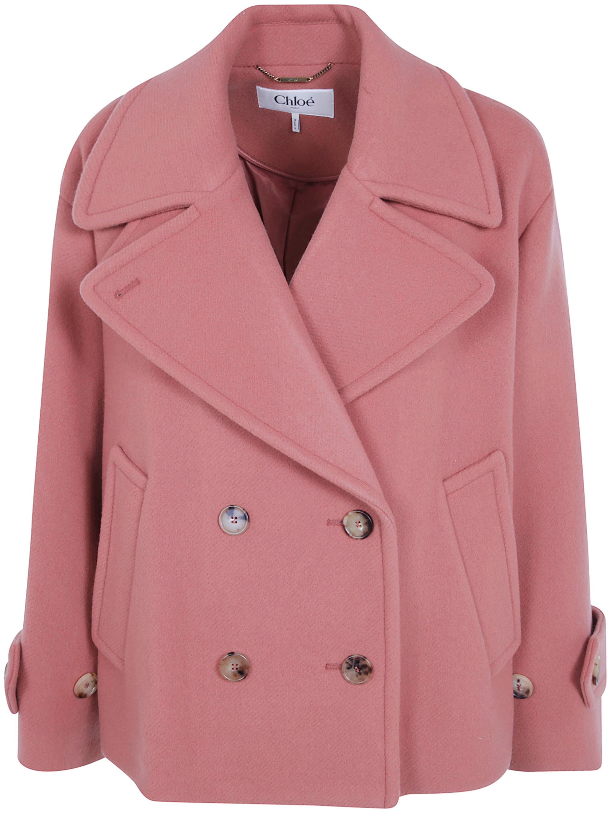 Chloé Coat Military Split "Turtle Neck"