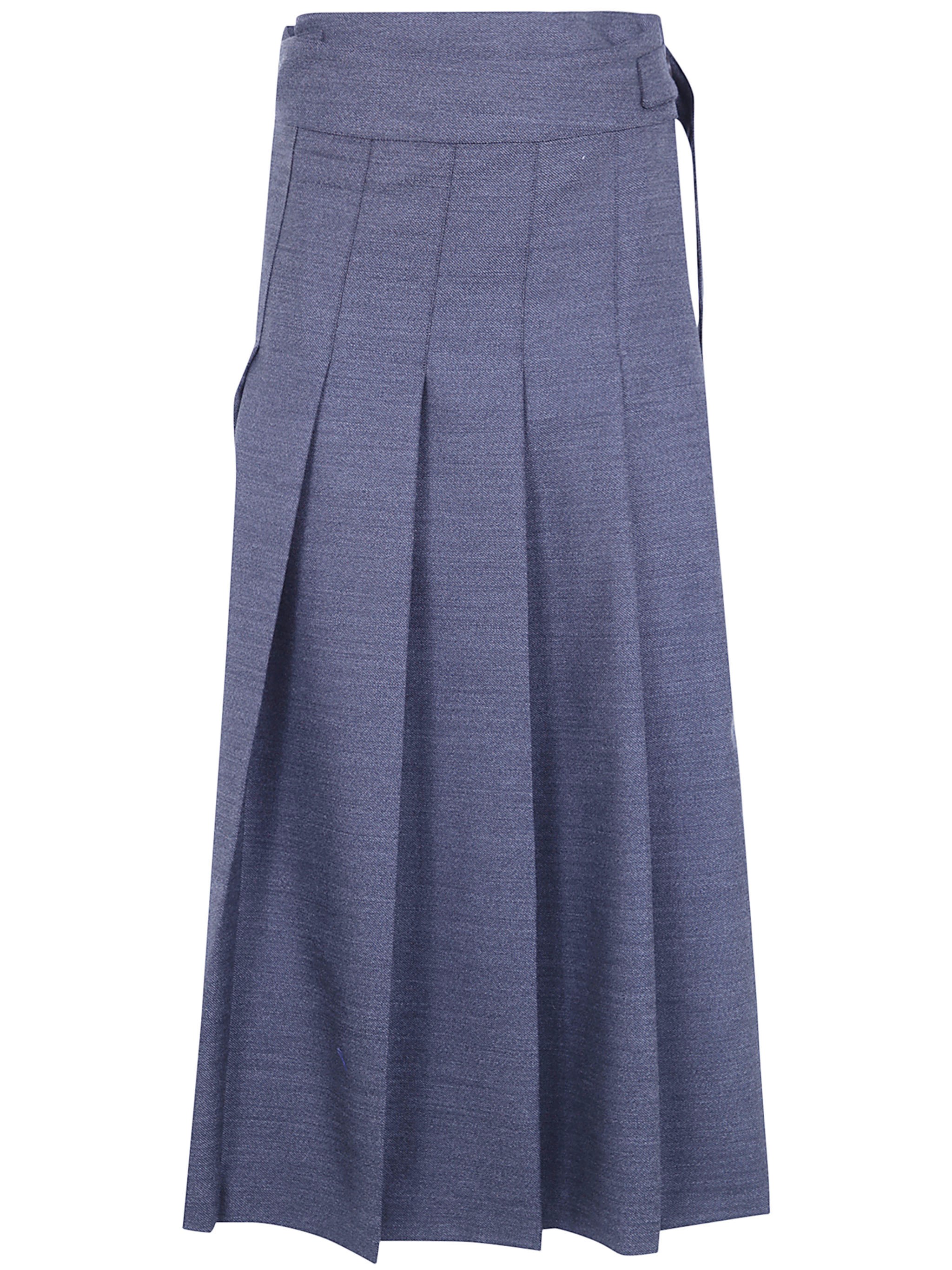 ROHE Skirt Pleated Wrap “Dark Grey Melange”