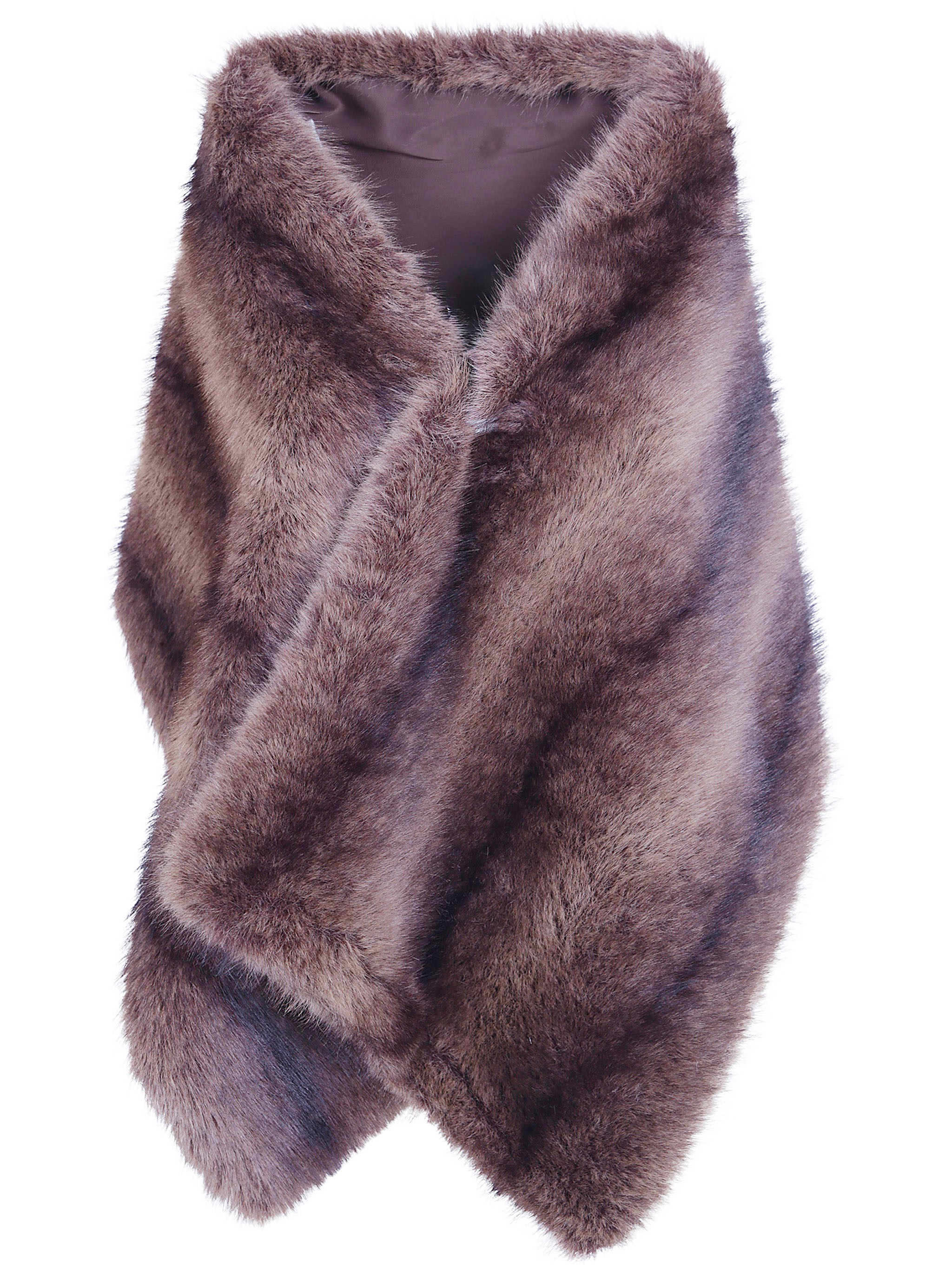 Brown Fur Cape Stole Coat