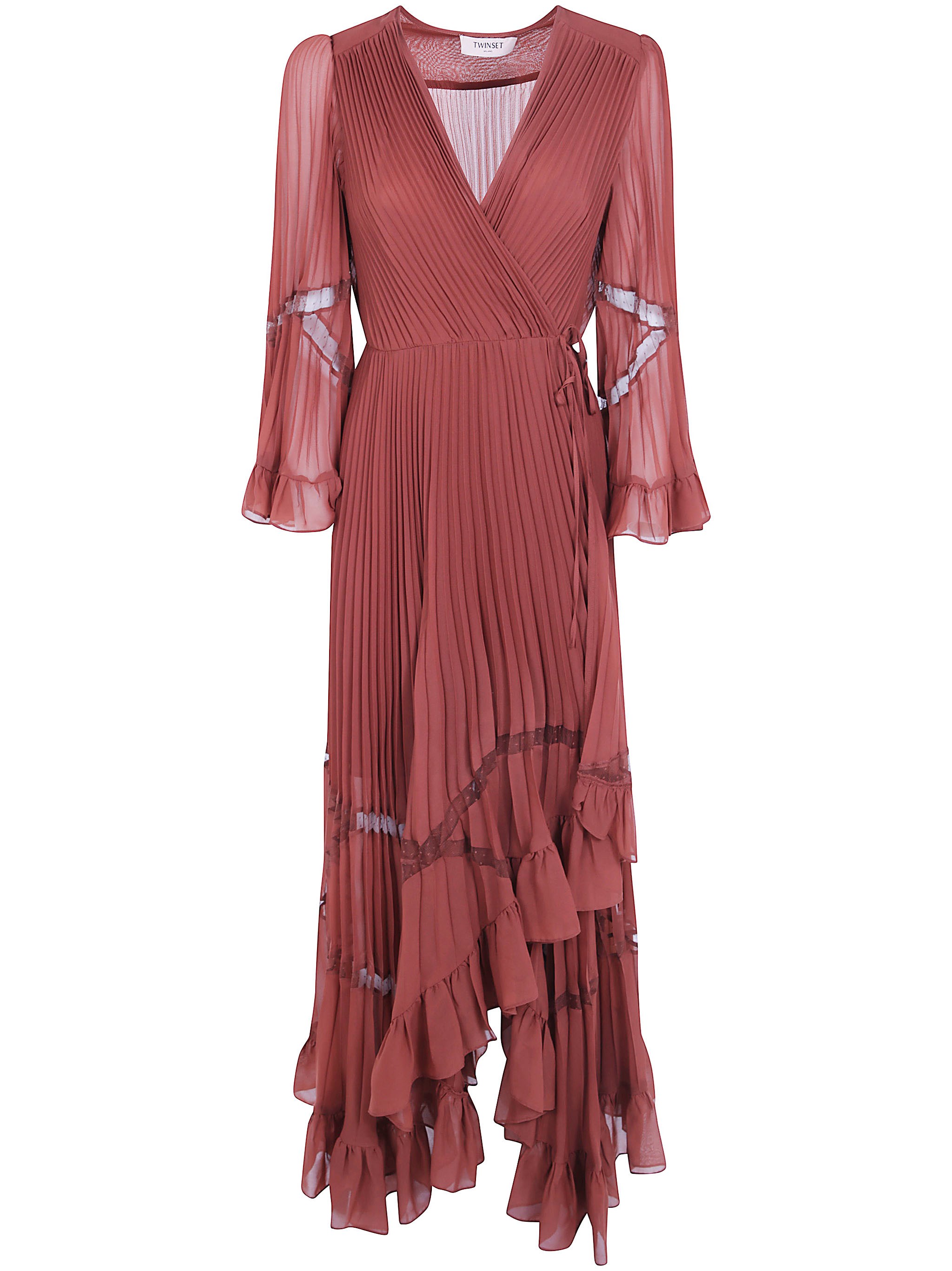 TWINSET Dress Long Sleeves “Cherry Wood”