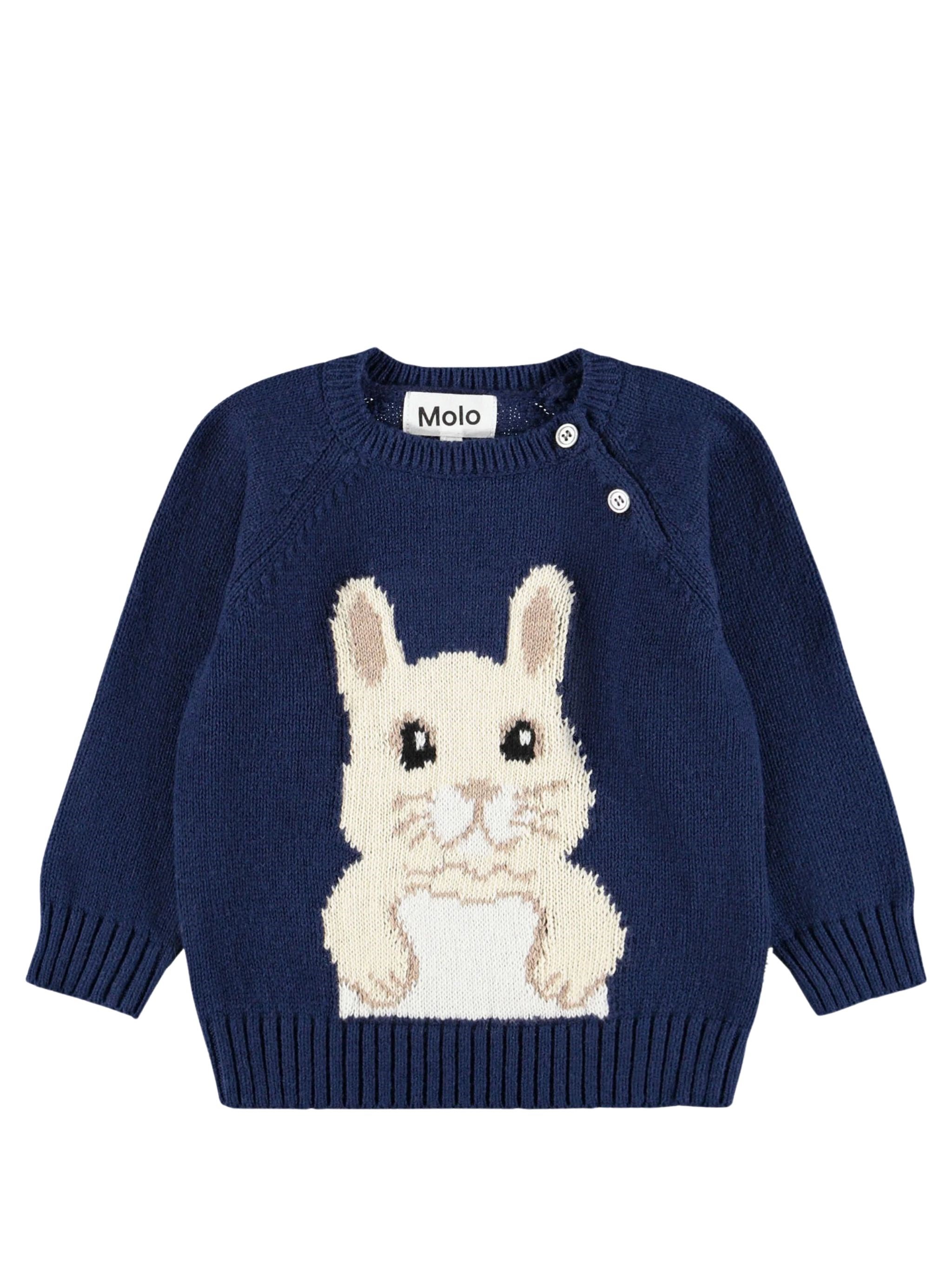 Molo Sweater Cotton Rabbit "bunny Infinity" In White