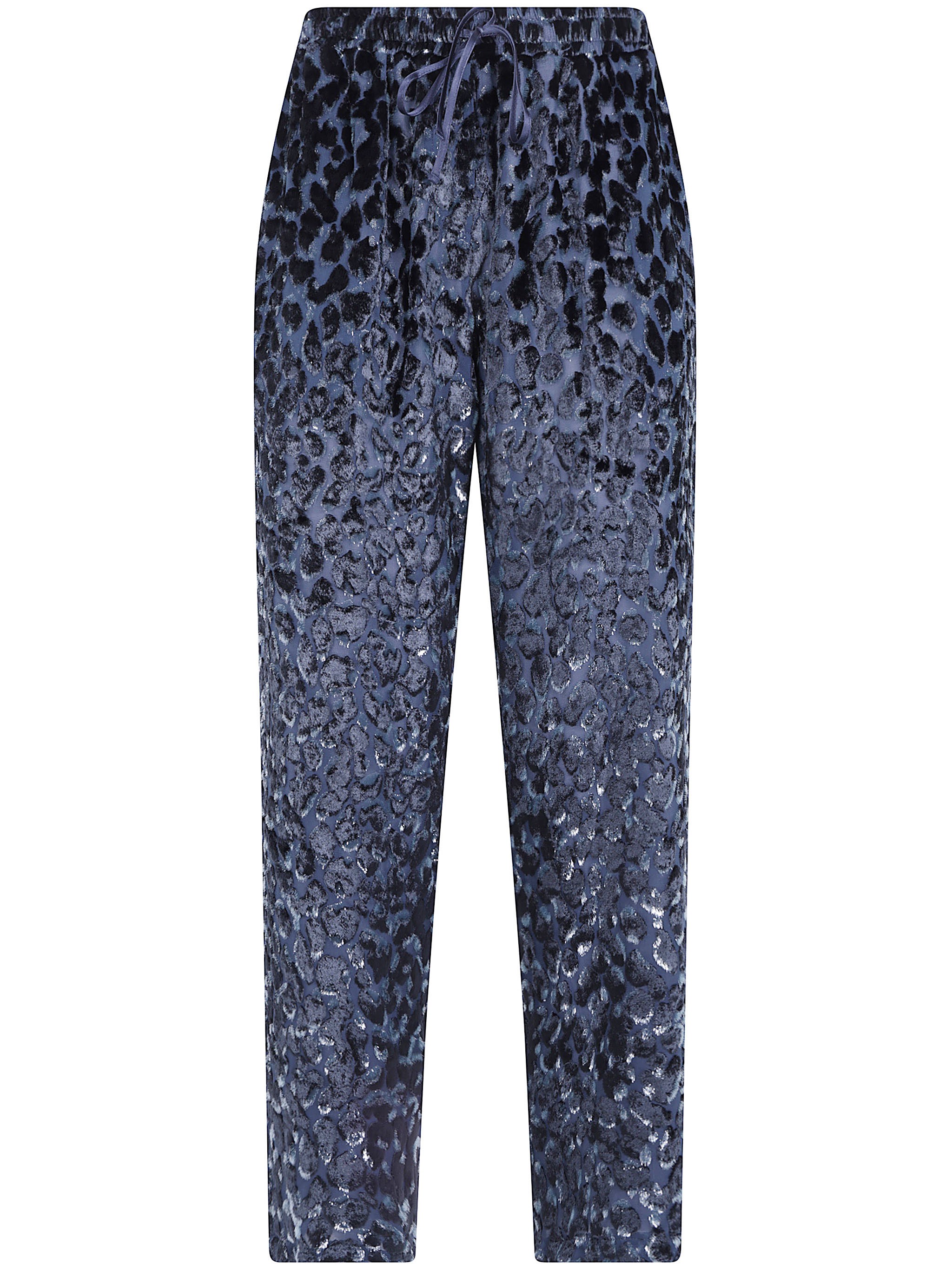 Pierre-louis Mascia Leopard-pattern Drawstring Trousers In Blue