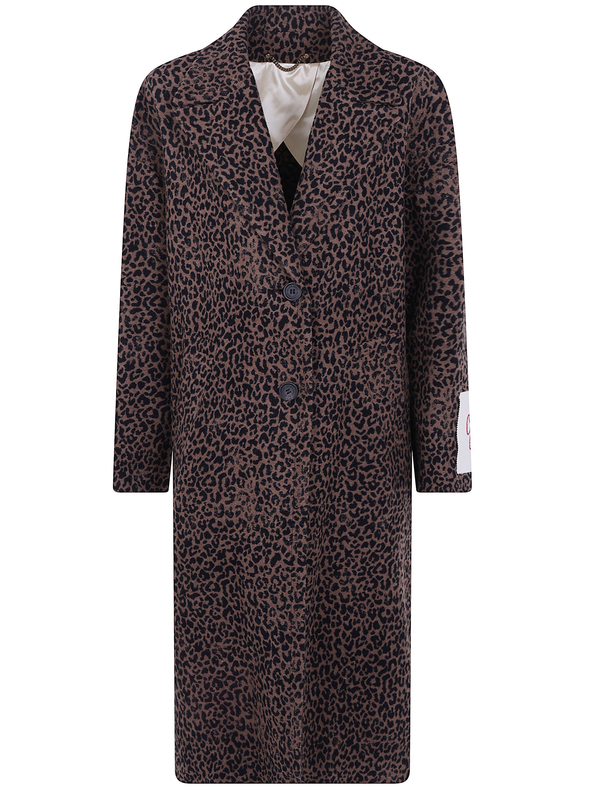 Golden Goose GOLDEN GOOSE Coat Faded Leopard Jacquard Wool "Golden W`S Cocoon"　GOLDEN GOOSE コート フェードレオパードジャガードウール「ゴールデン W`S コクーン」