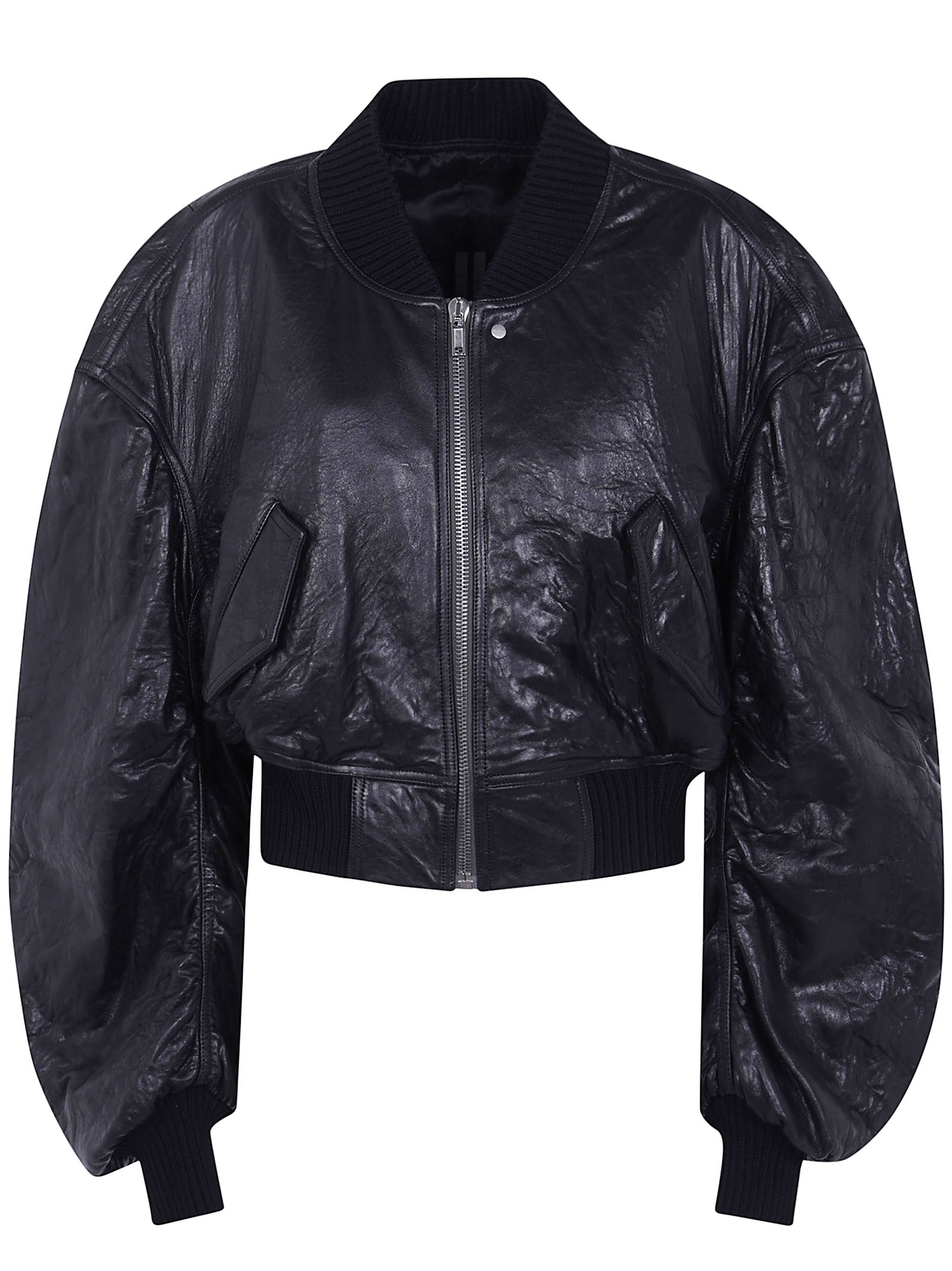 RICK OWENS Jacket Cropped Leather “Secchia”