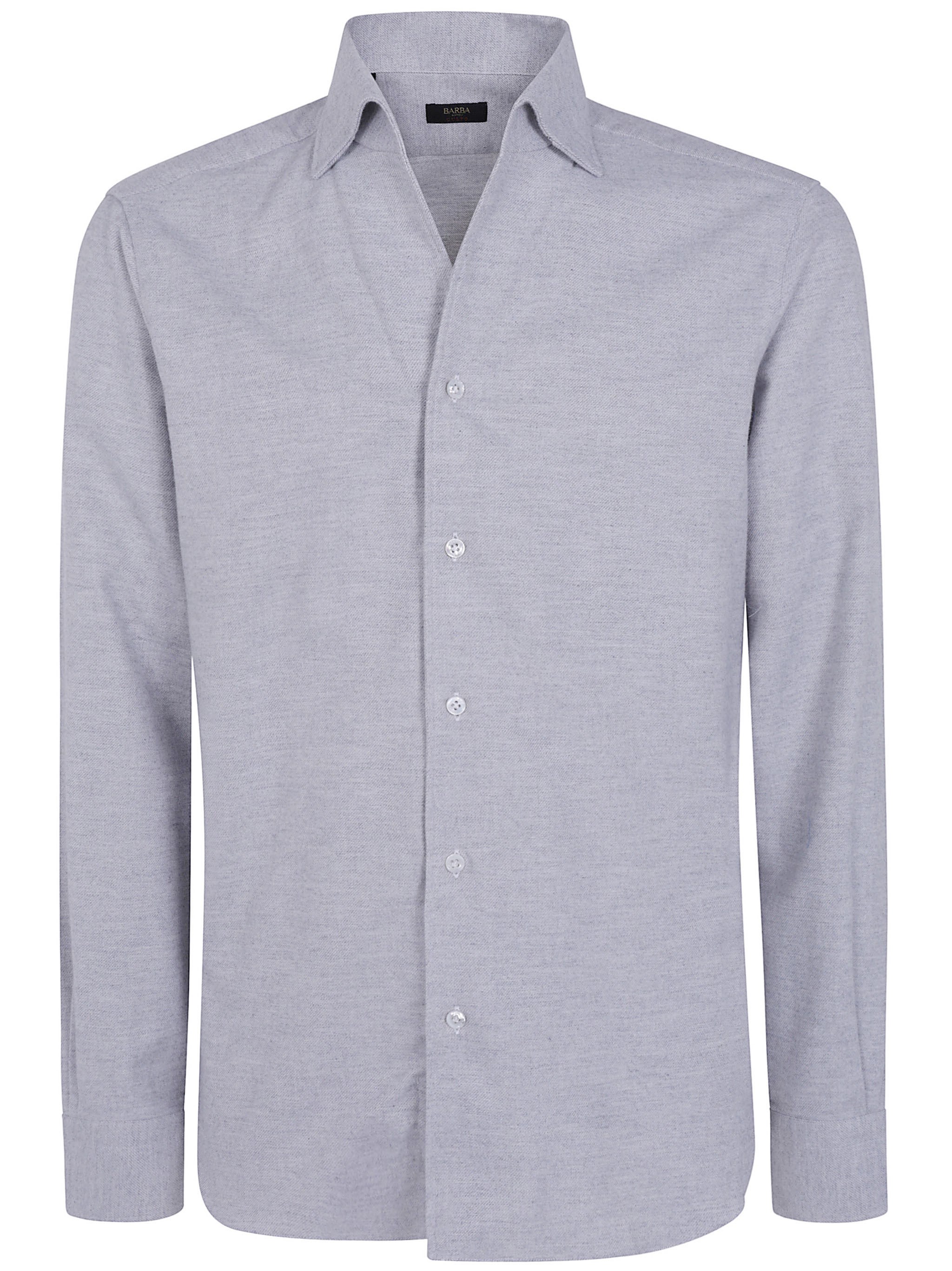 Barba Napoli Shirt Classic "nsfr2p0157080.u.02 Light Grey" In Gray