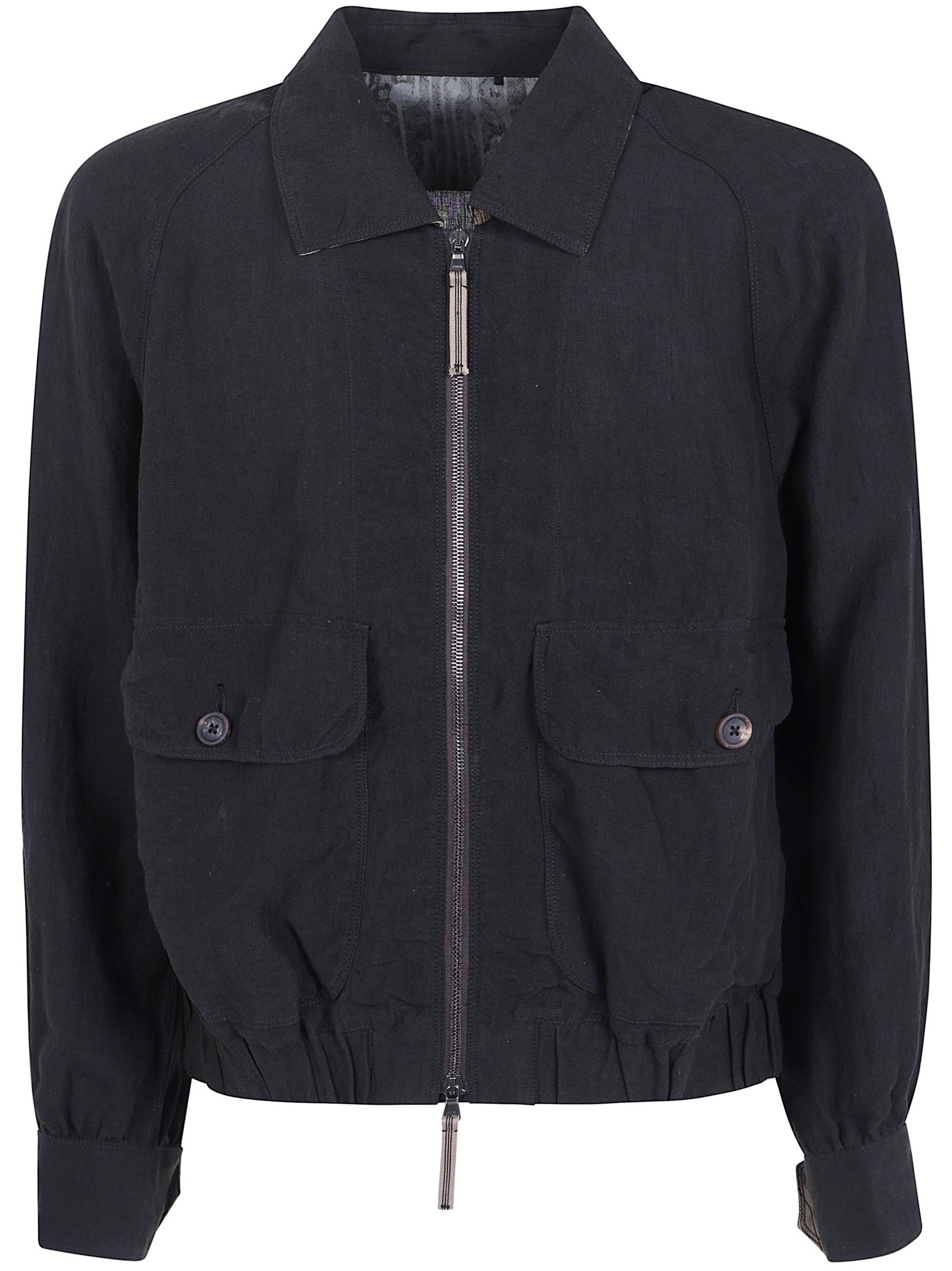 Ziggy Chen Puppytooth Cropped Aviator Jacket In Gray