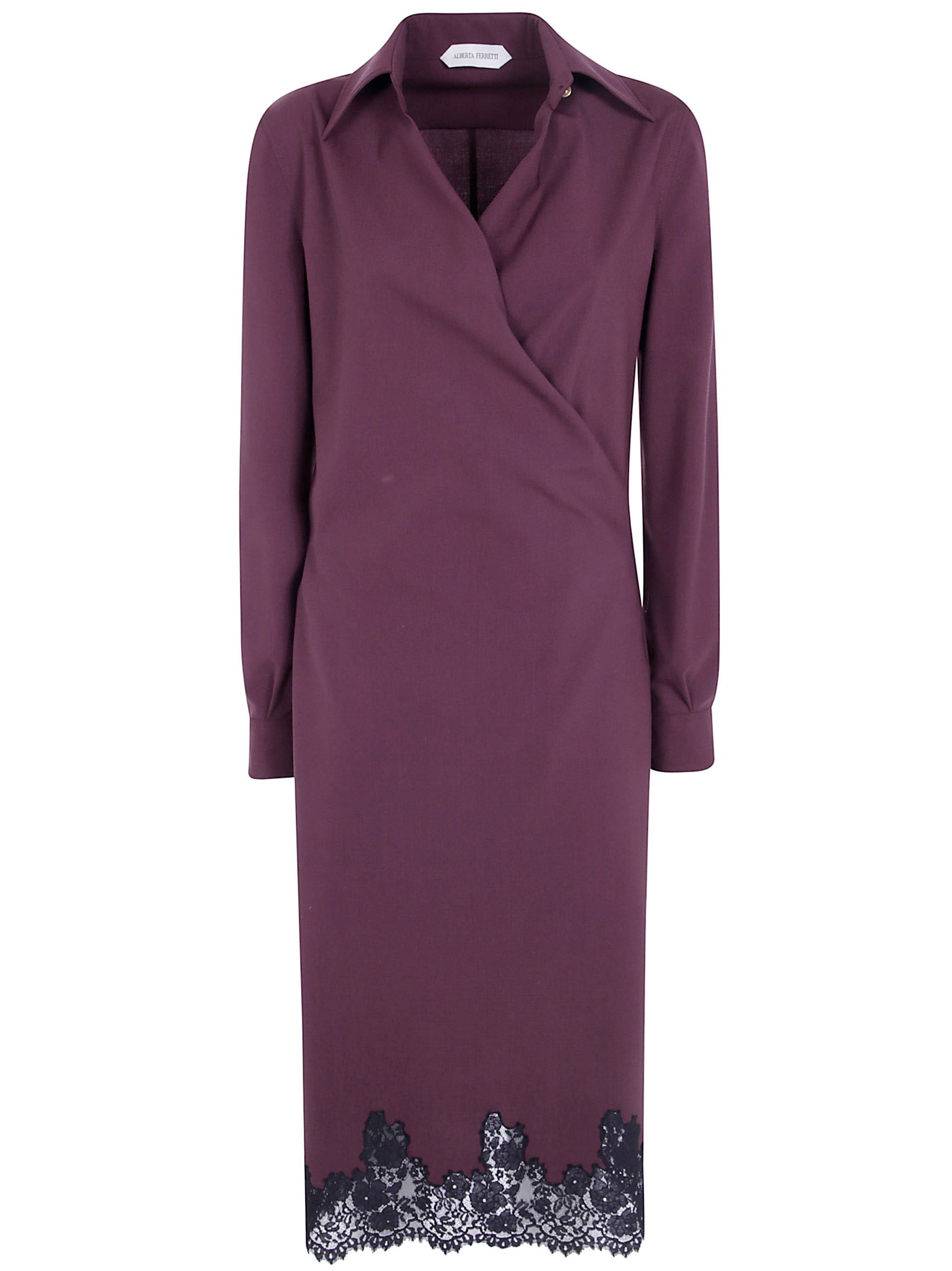 ALBERTA FERRETTI Dress Tropical Wool Midi