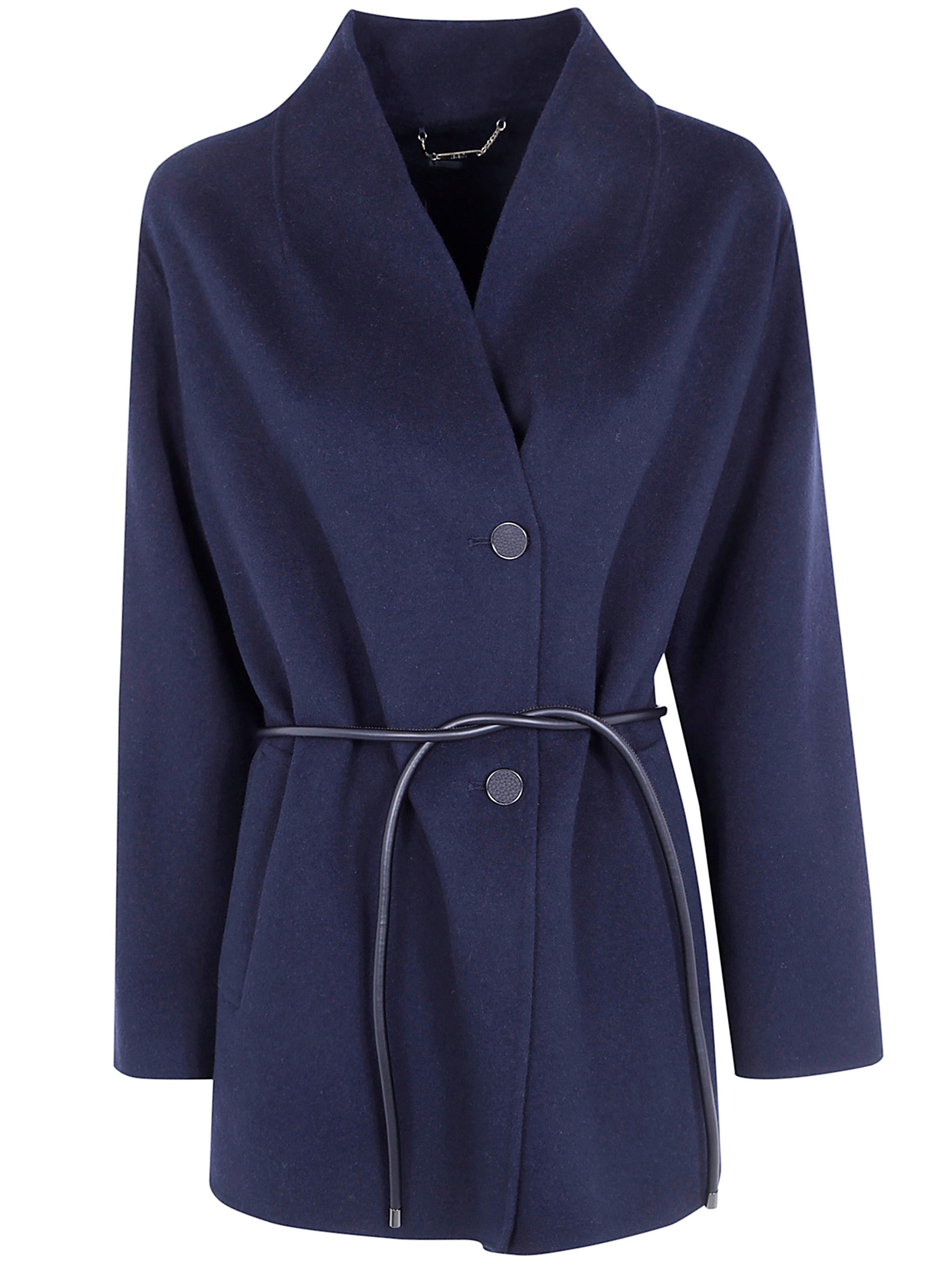Seventy Coat Wool Blend "short Coat" In Blue