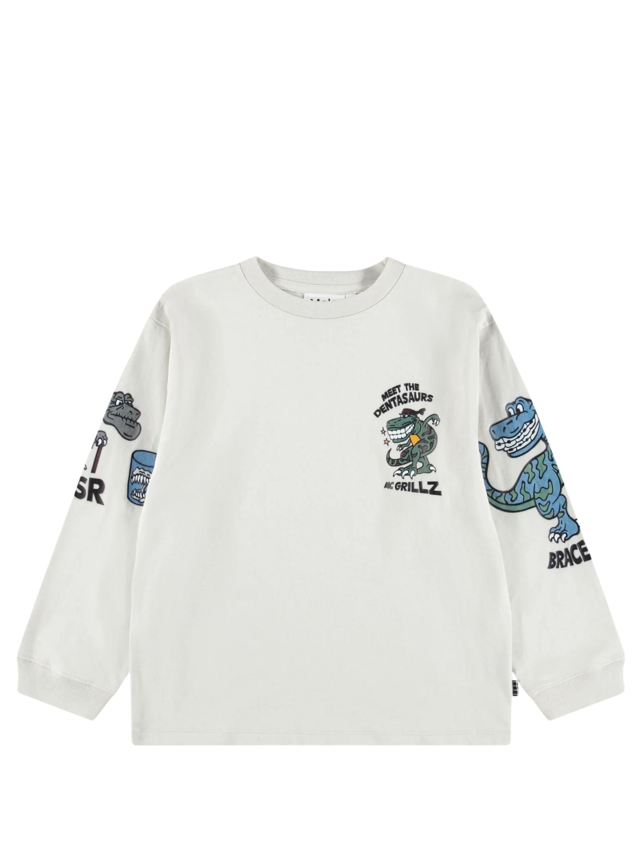 Molo T-shirt Long Sleeves "rube" In Gray