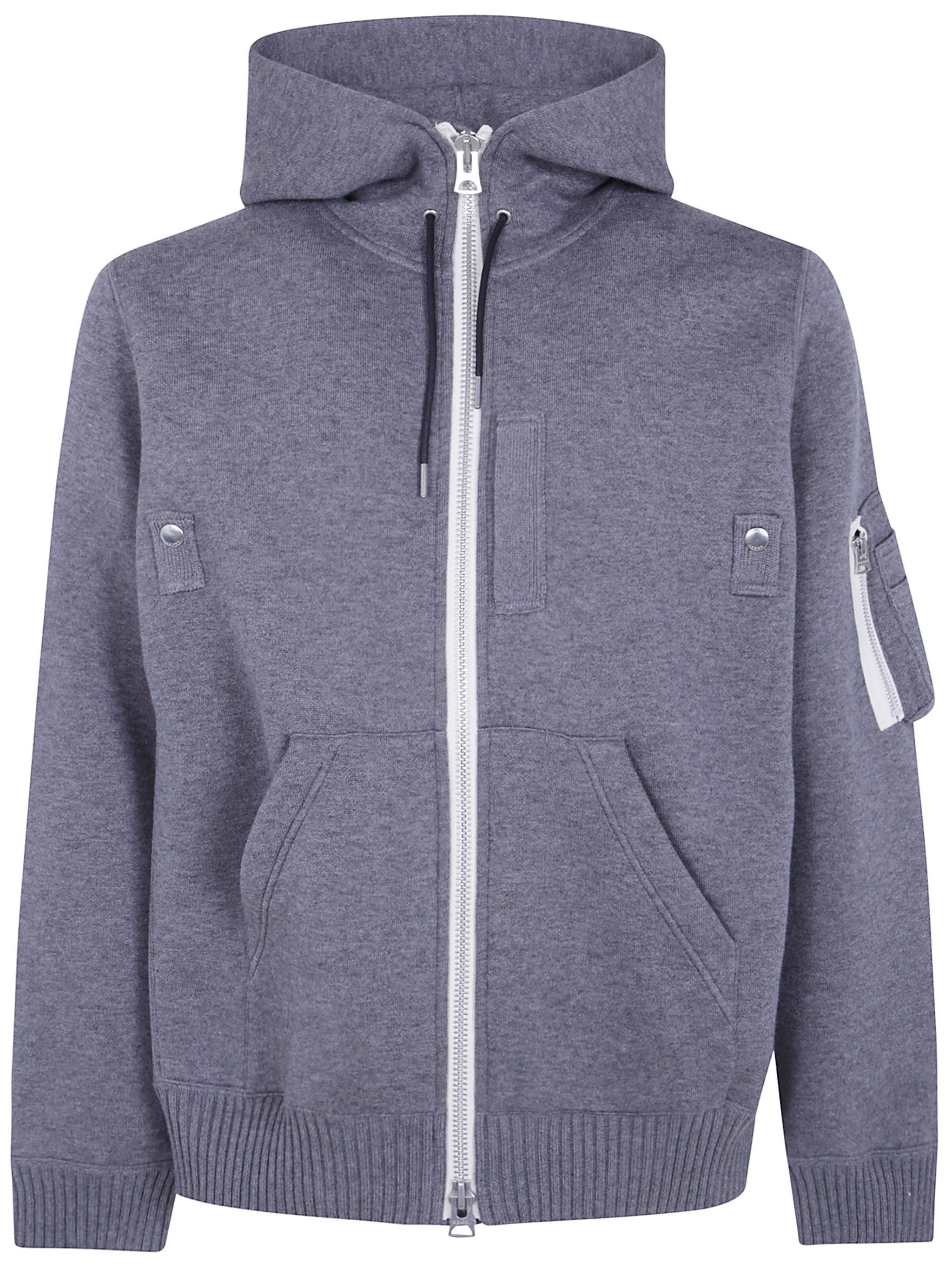 sacai SACAI Sweatshirt Zippered "Cotton Cashmere Knit Hoodie"