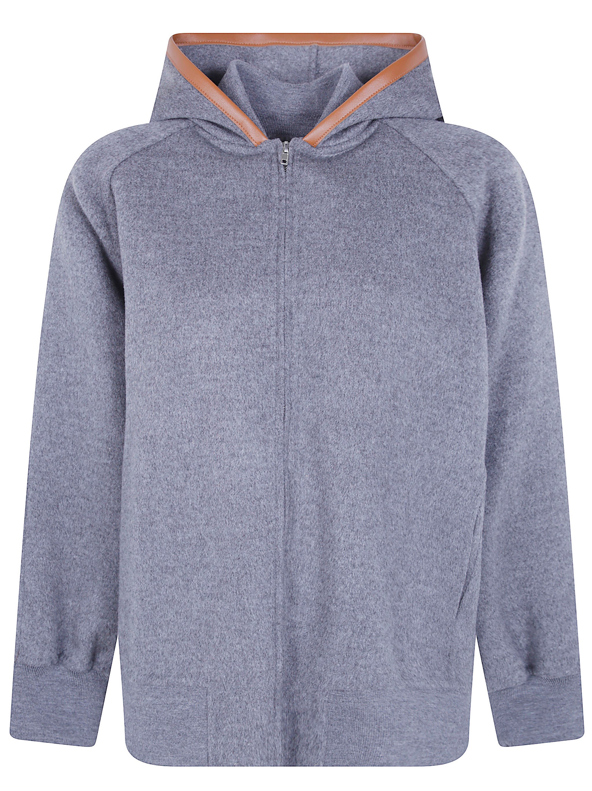 Semicouture Jacket Hooded "double Wool Hooded Bomber" In Gray